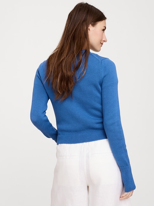 Larkspur Cotton-Silk Shrunken Sweater | Banana Republic
