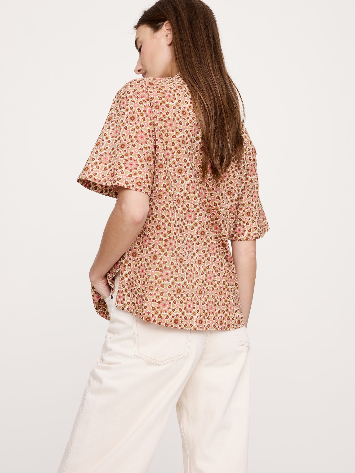 Image number 5 showing, COTTON POPOVER SHIRT WITH TASSEL TIE