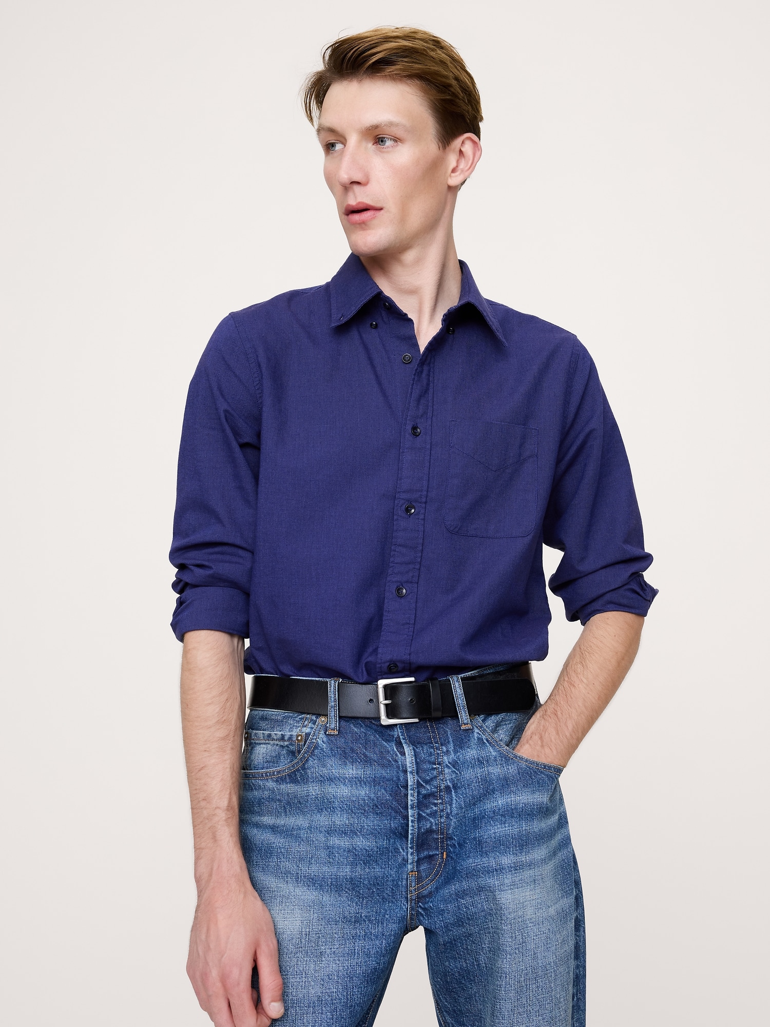 Standard-Fit Oxford Shirt - Royal Blue