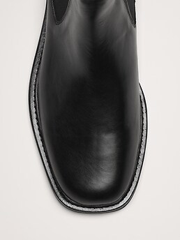 Leather Square-Toe Chelsea Boot | Banana Republic