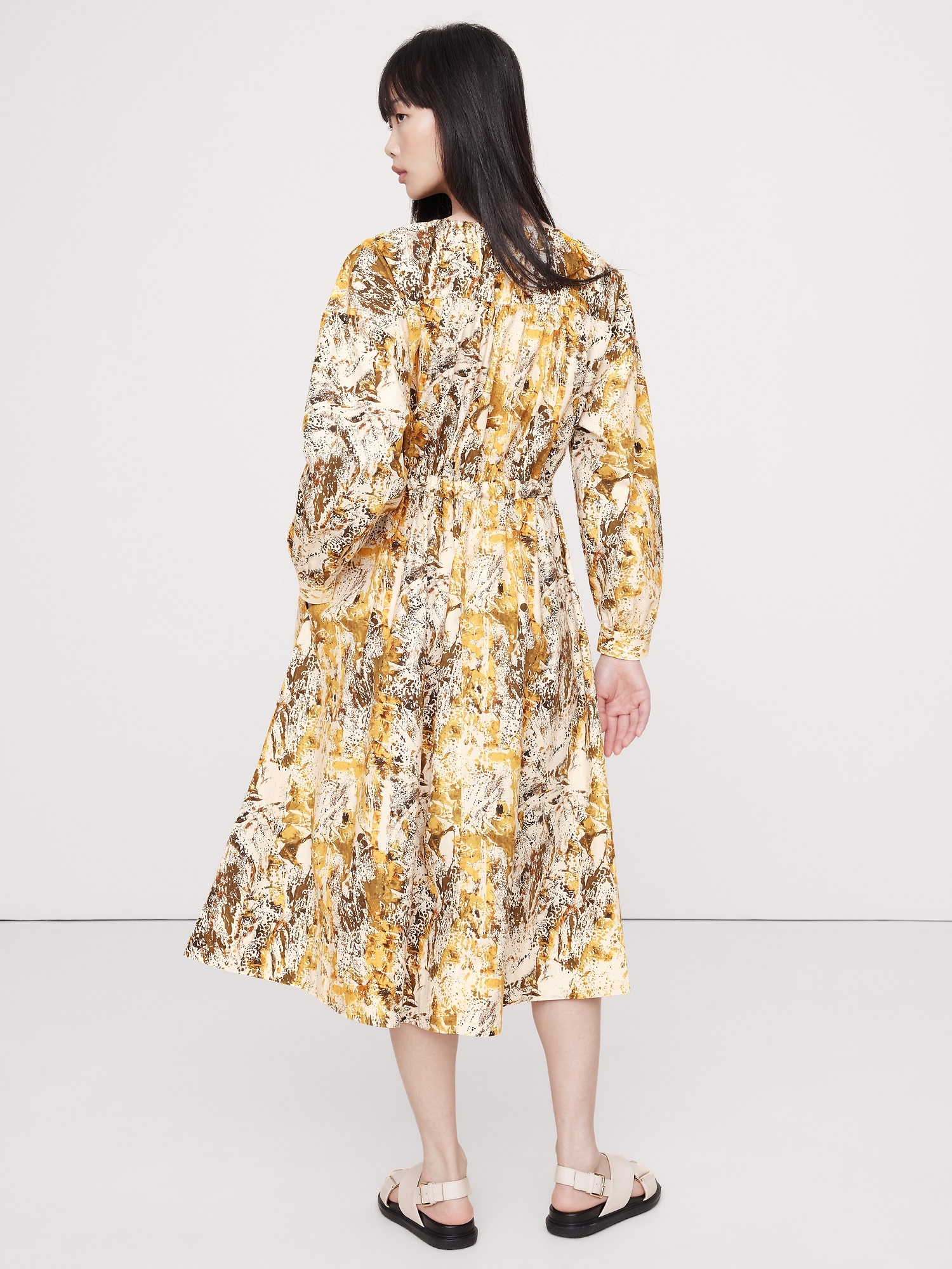 Image number 6 showing, COTTON POPLIN POCKET MIDI SHIRTDRESS