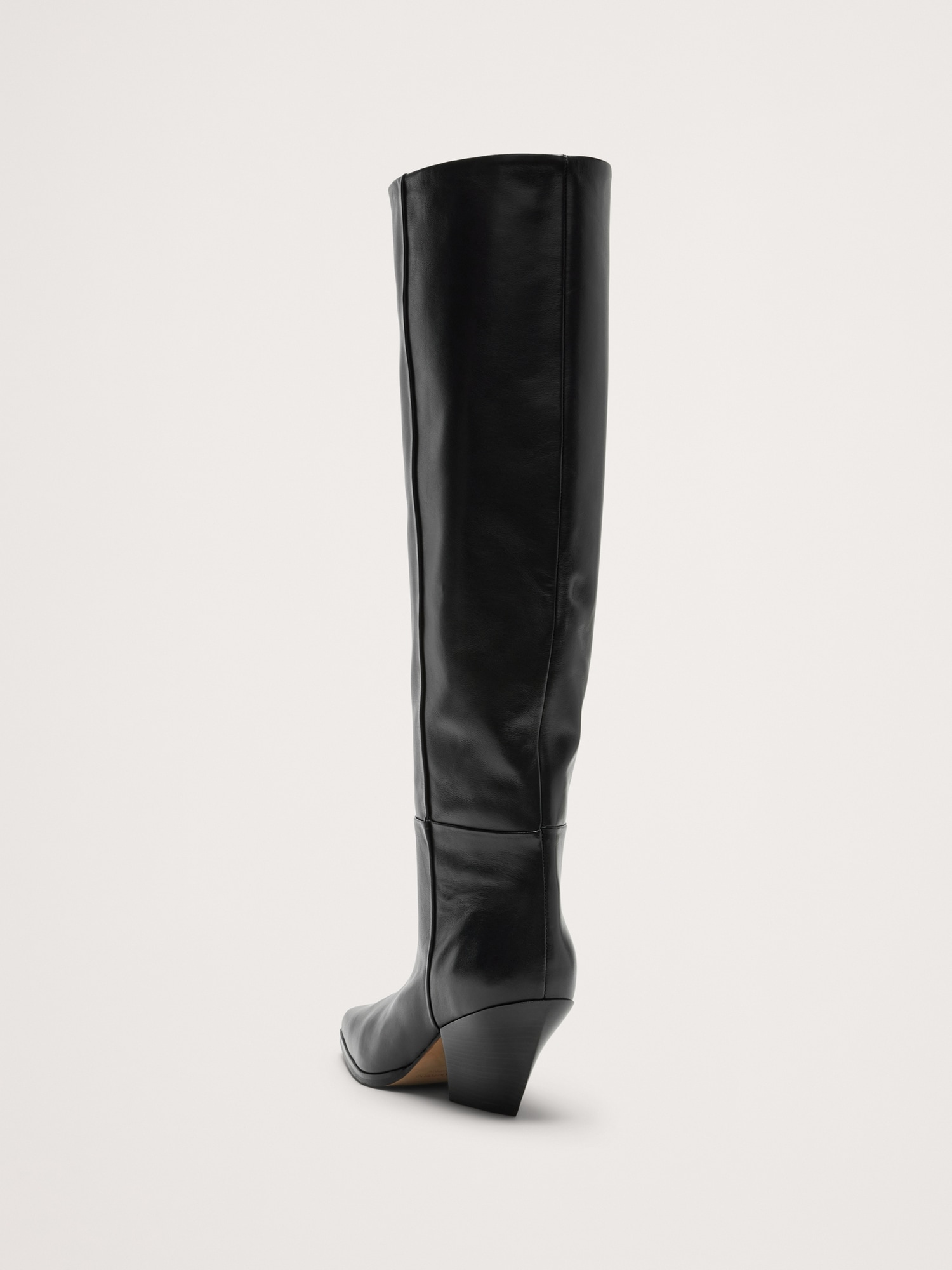 L'image numéro 4 présente BOTTES HAUTEUR GENOU EN CUIR ITALIEN
