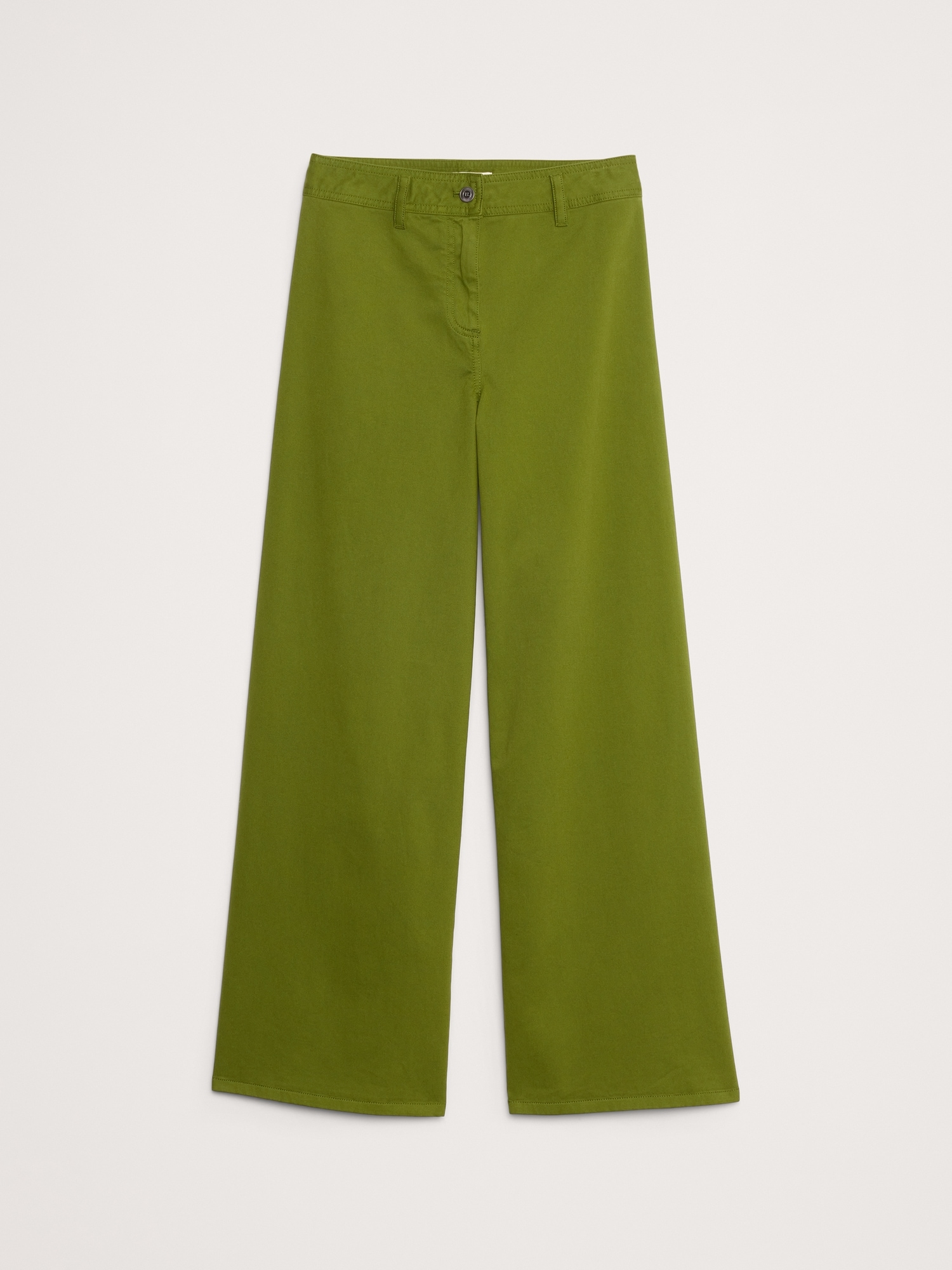 Image number 7 showing, HIGH-RISE WIDE-LEG STRETCH-COTTON TWILL PANT