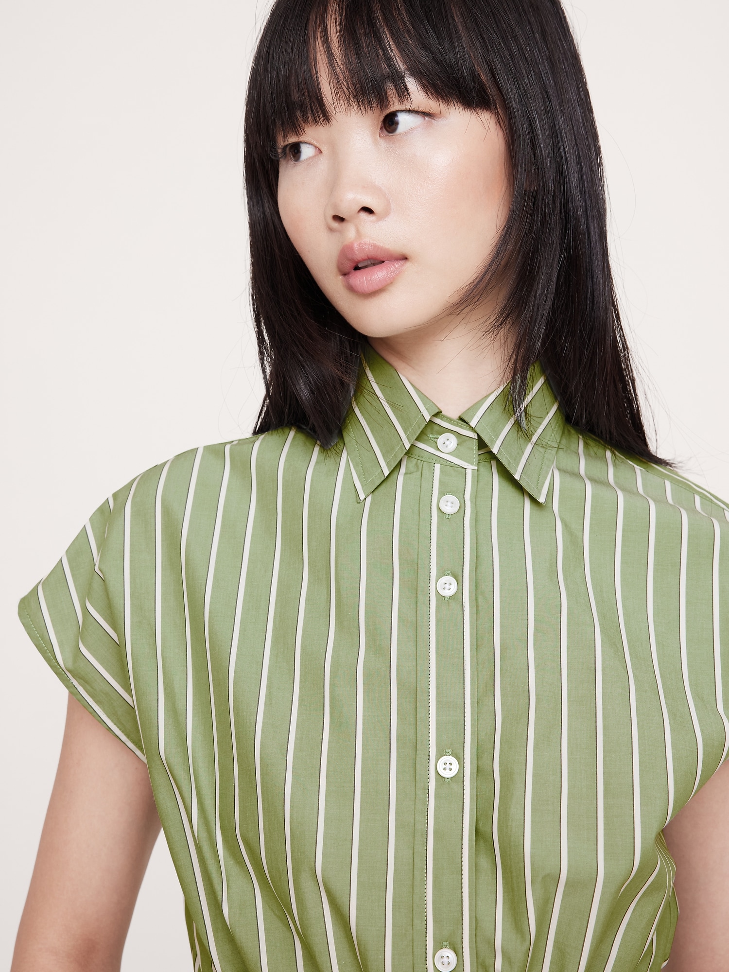 COTTON POPLIN SUPER-CROPPED SHIRT