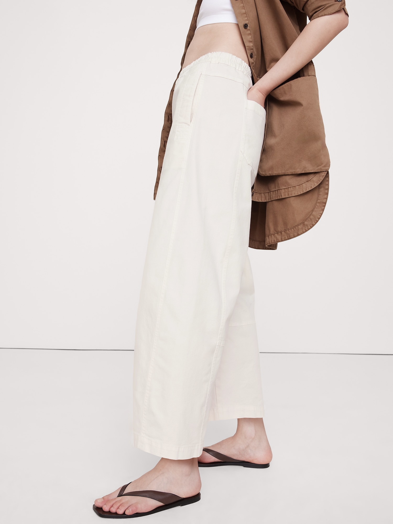 Image number 3 showing, Mid-Rise Relaxed Painter Pull-On Pant