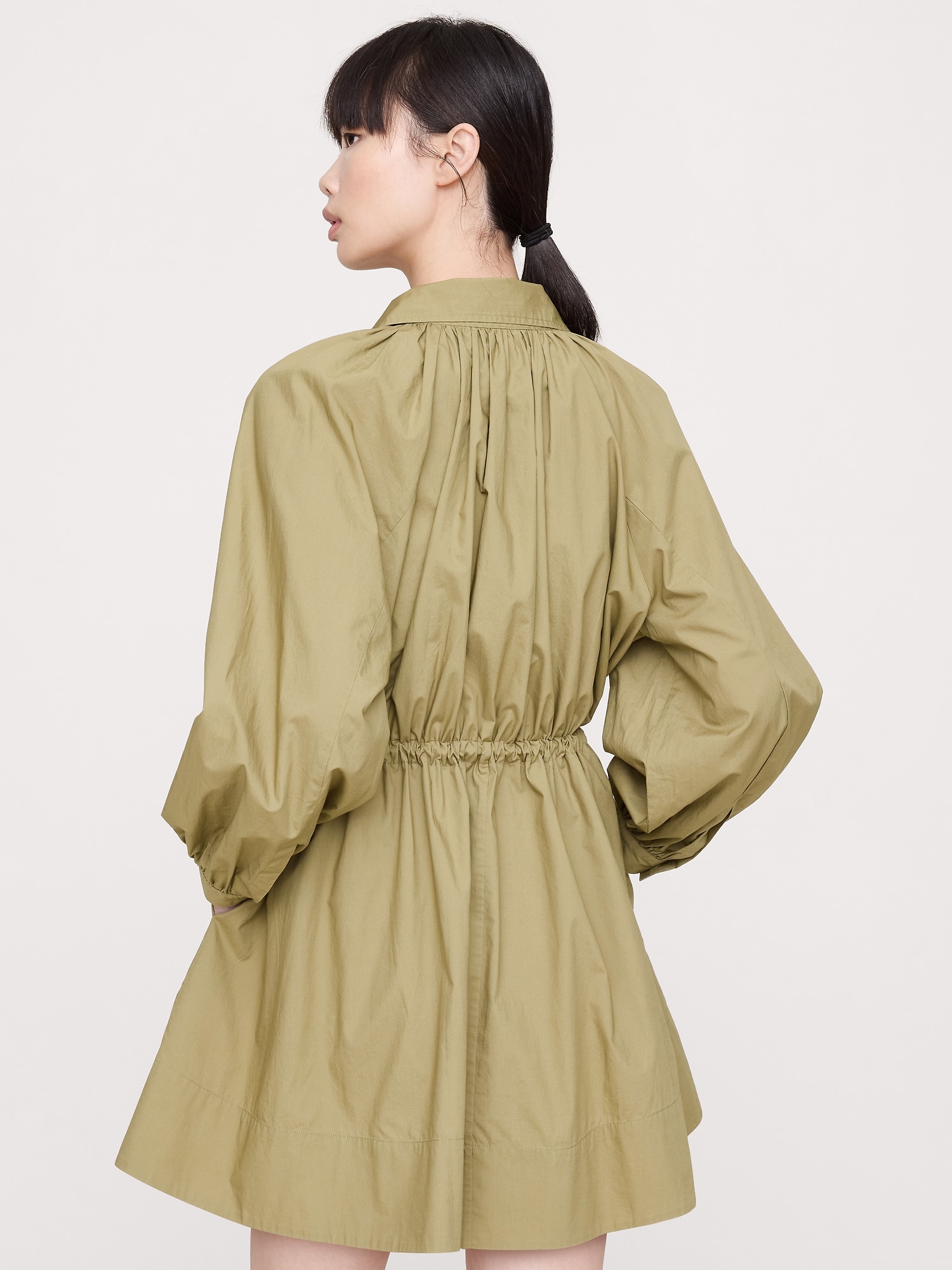 Cotton Poplin Mini Shirtdress
