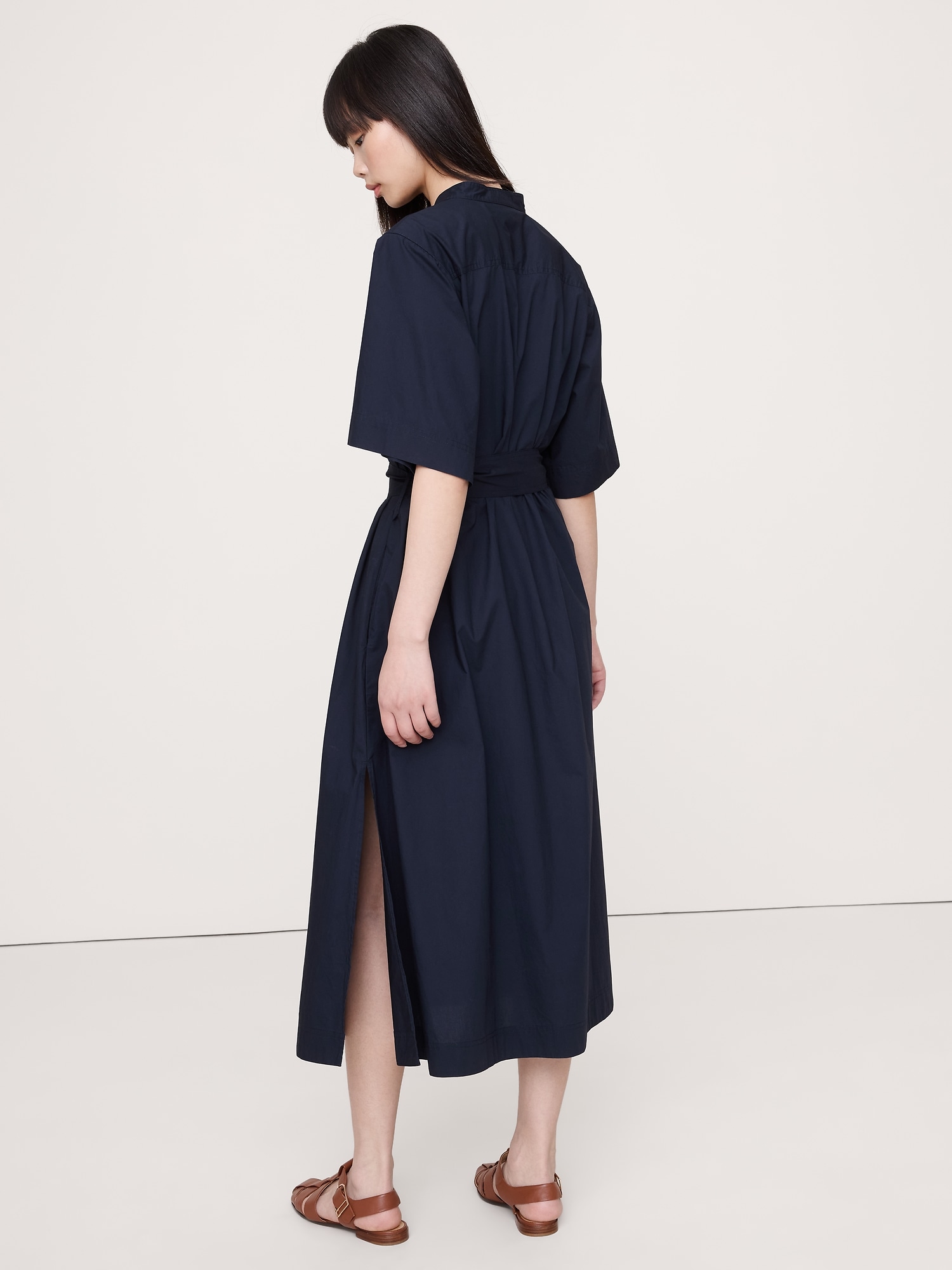 Image number 5 showing, COTTON POPLIN UTILITY SHIRT DRESS