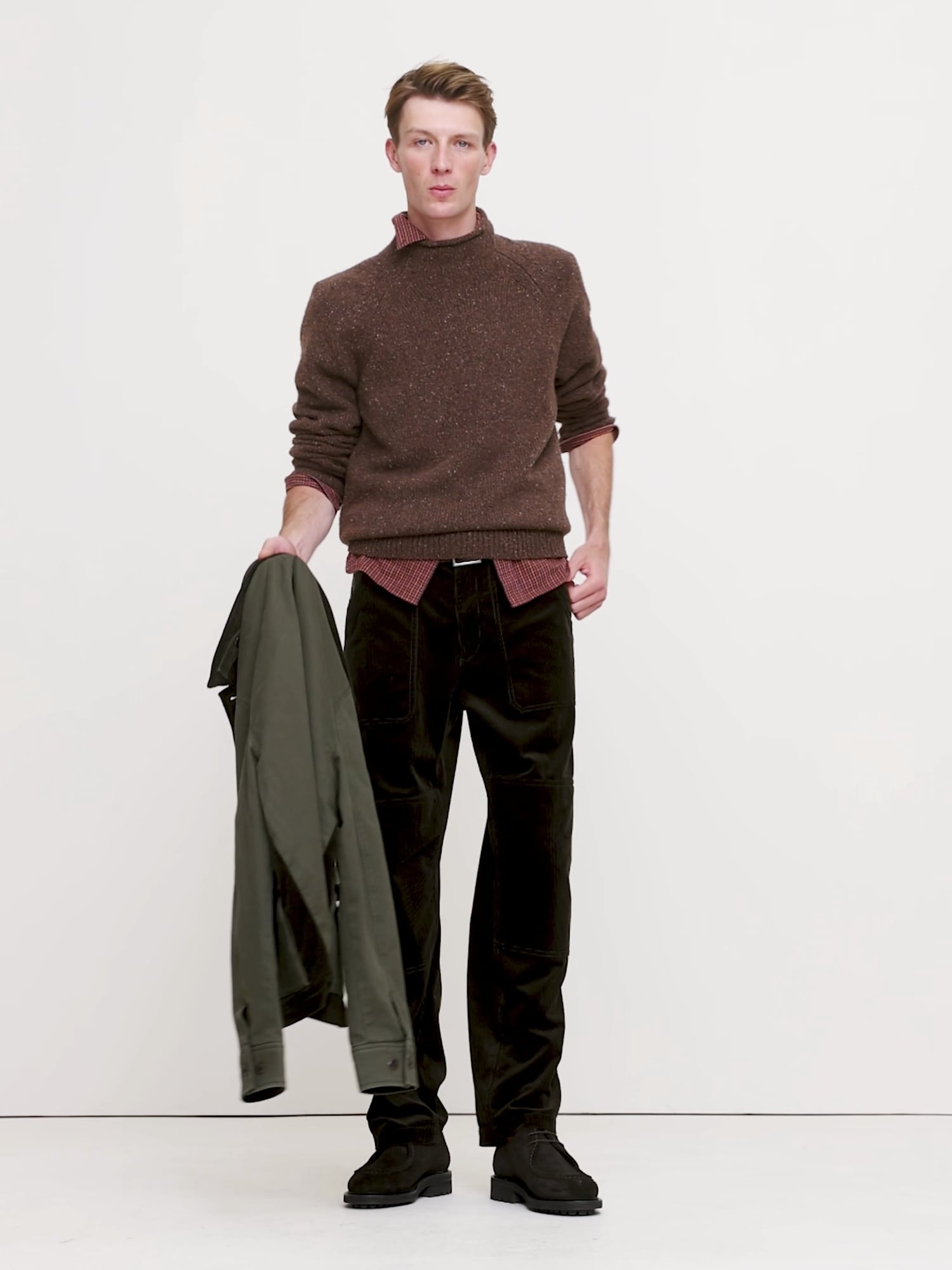 Loose Corduroy & Canvas Gardener Pant
