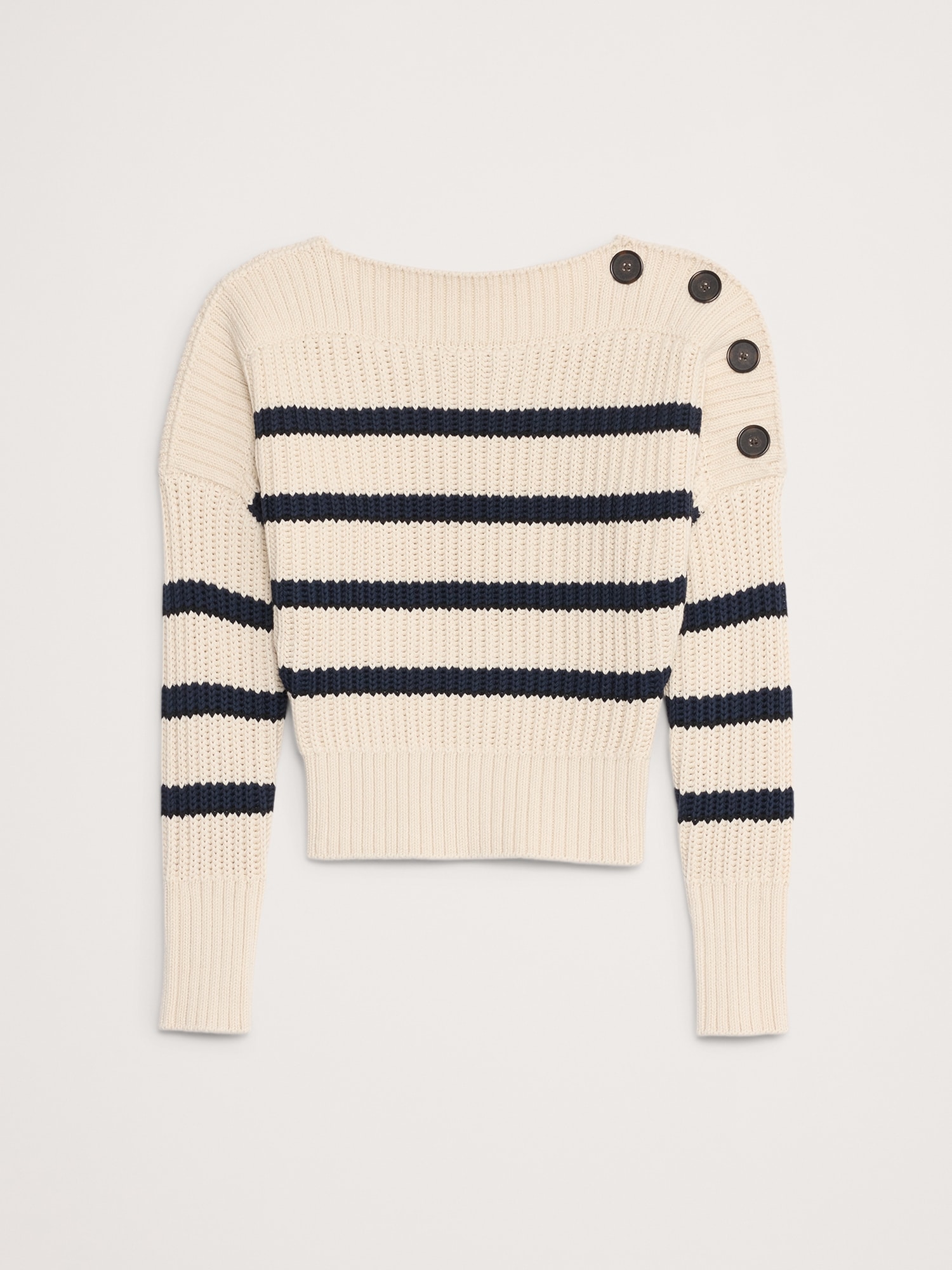 Image number 6 showing, Cotton Button-Shoulder Sweater