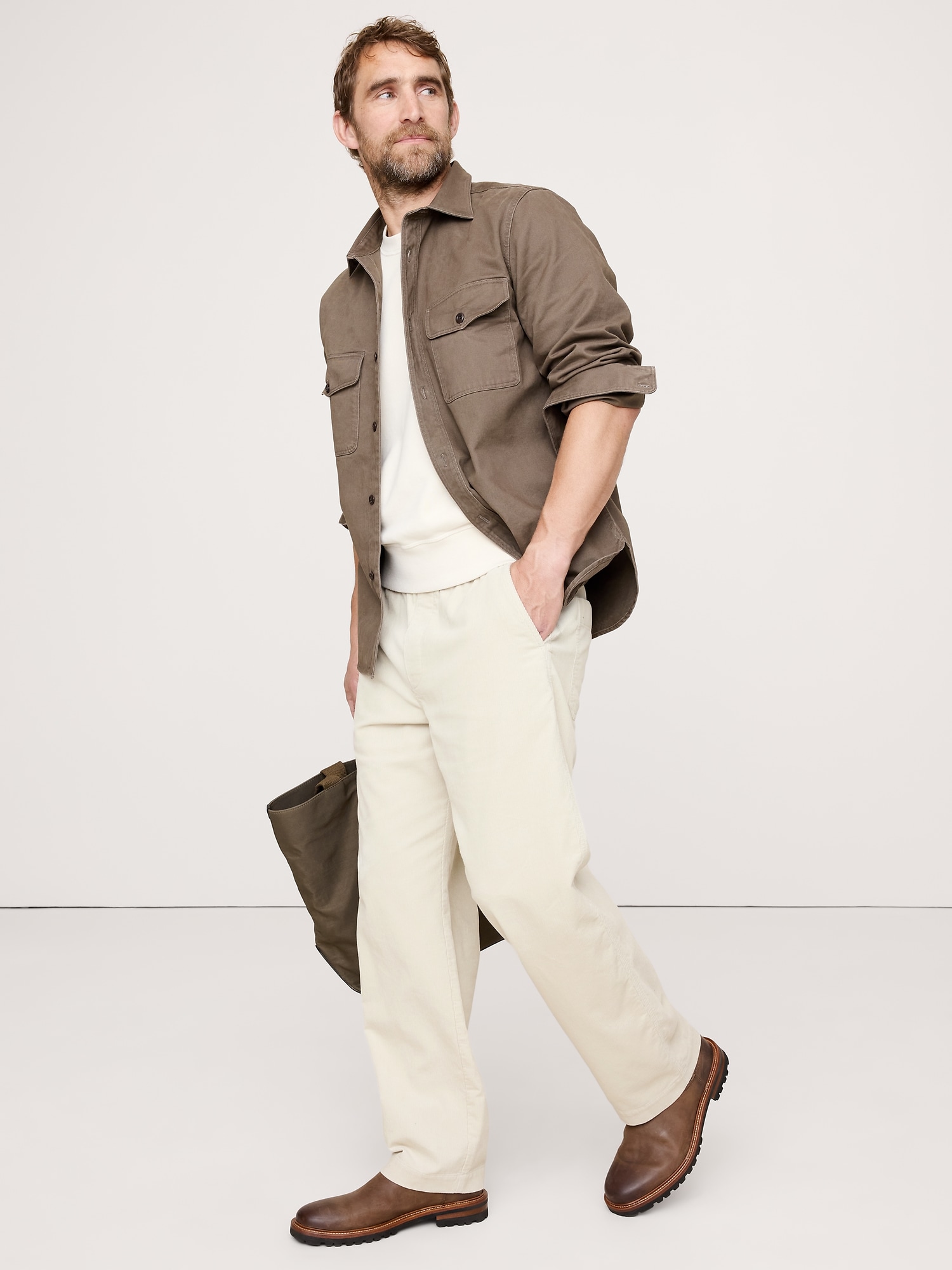 Image number 1 showing, LOOSE CORDUROY PULL-ON PANT