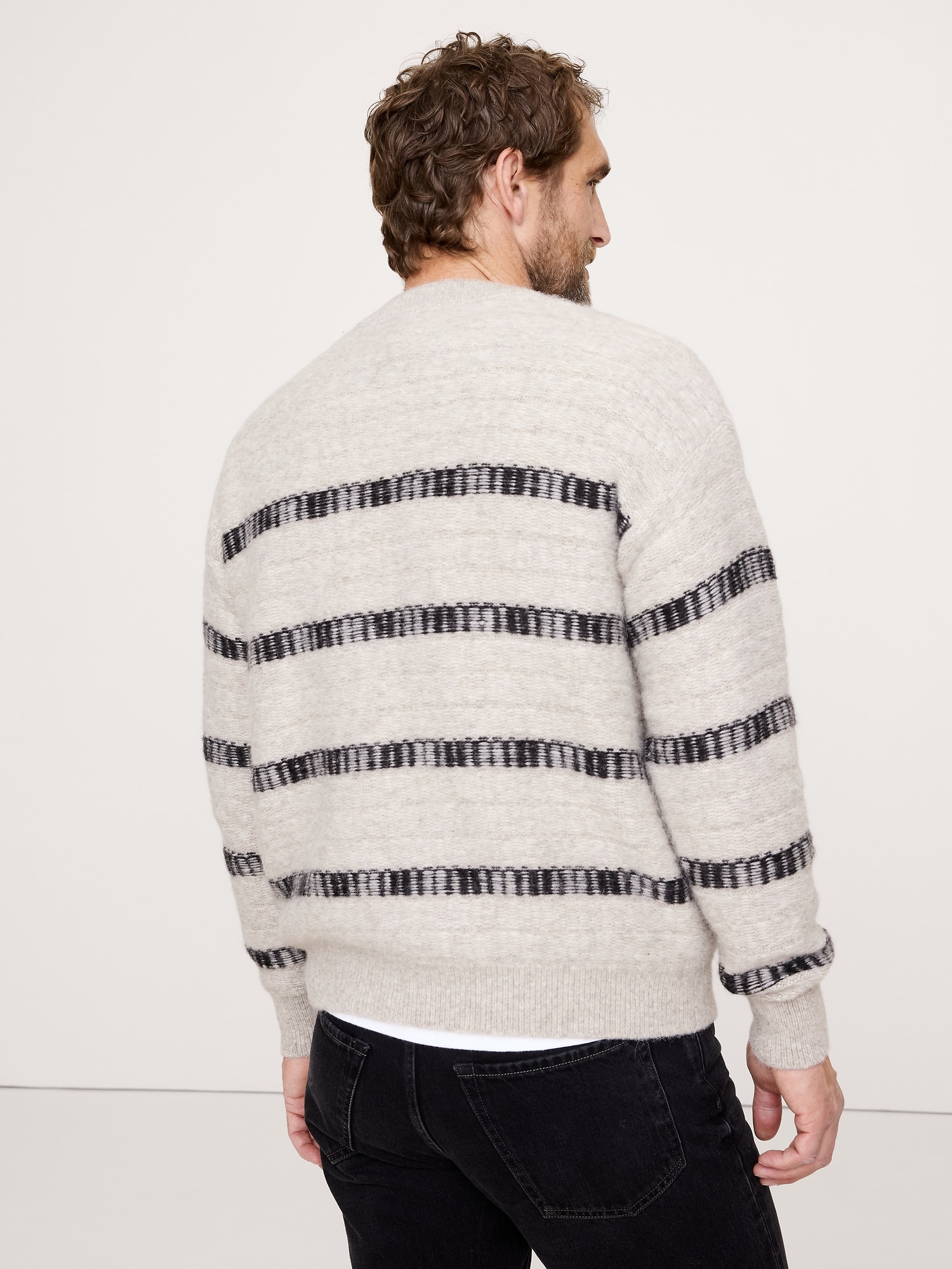 Image number 2 showing, Jacquard Stripe V-Neck Sweater