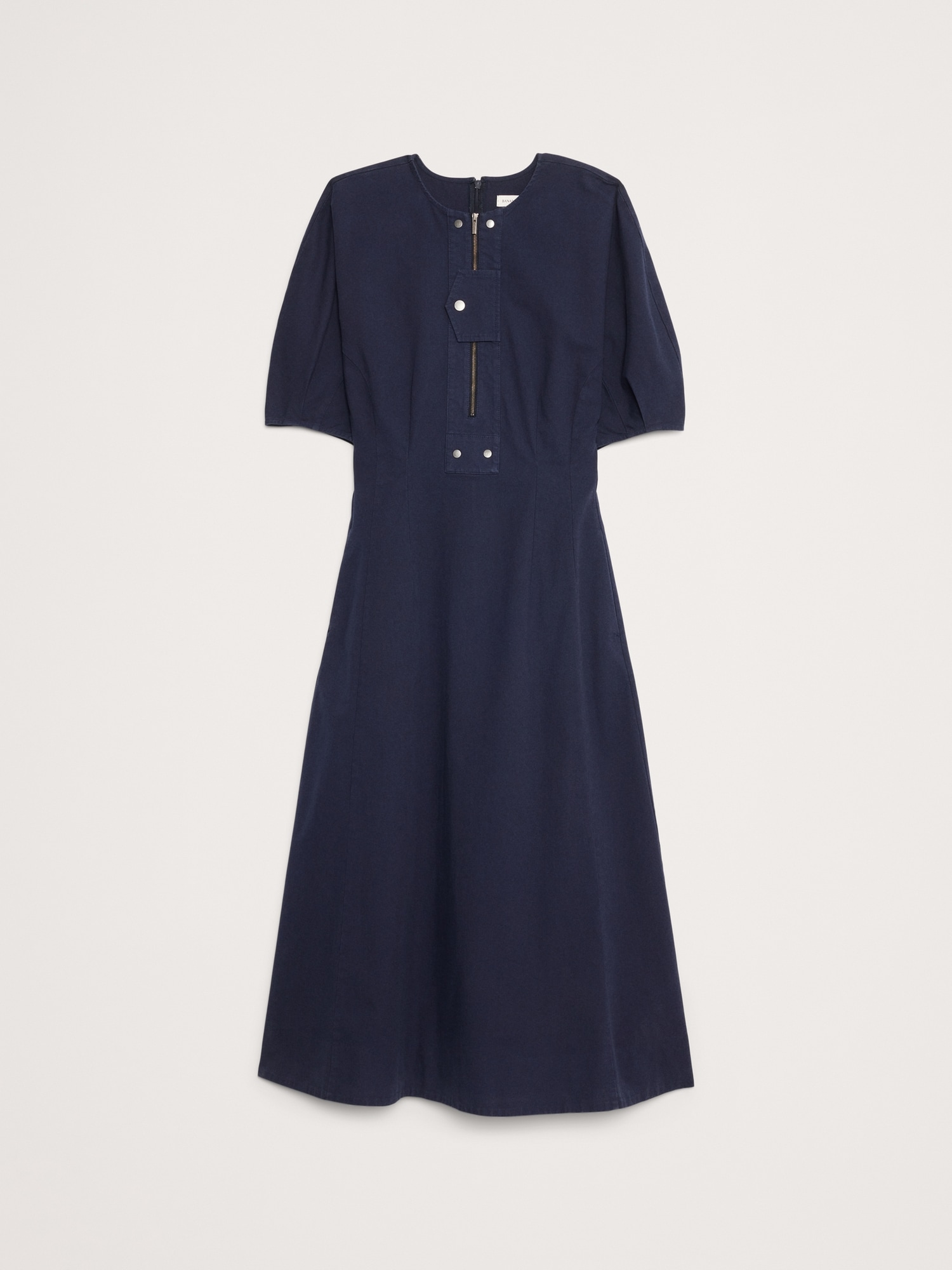 Image number 5 showing, STRETCH-COTTON TWILL UTILITY MIDI DRESS