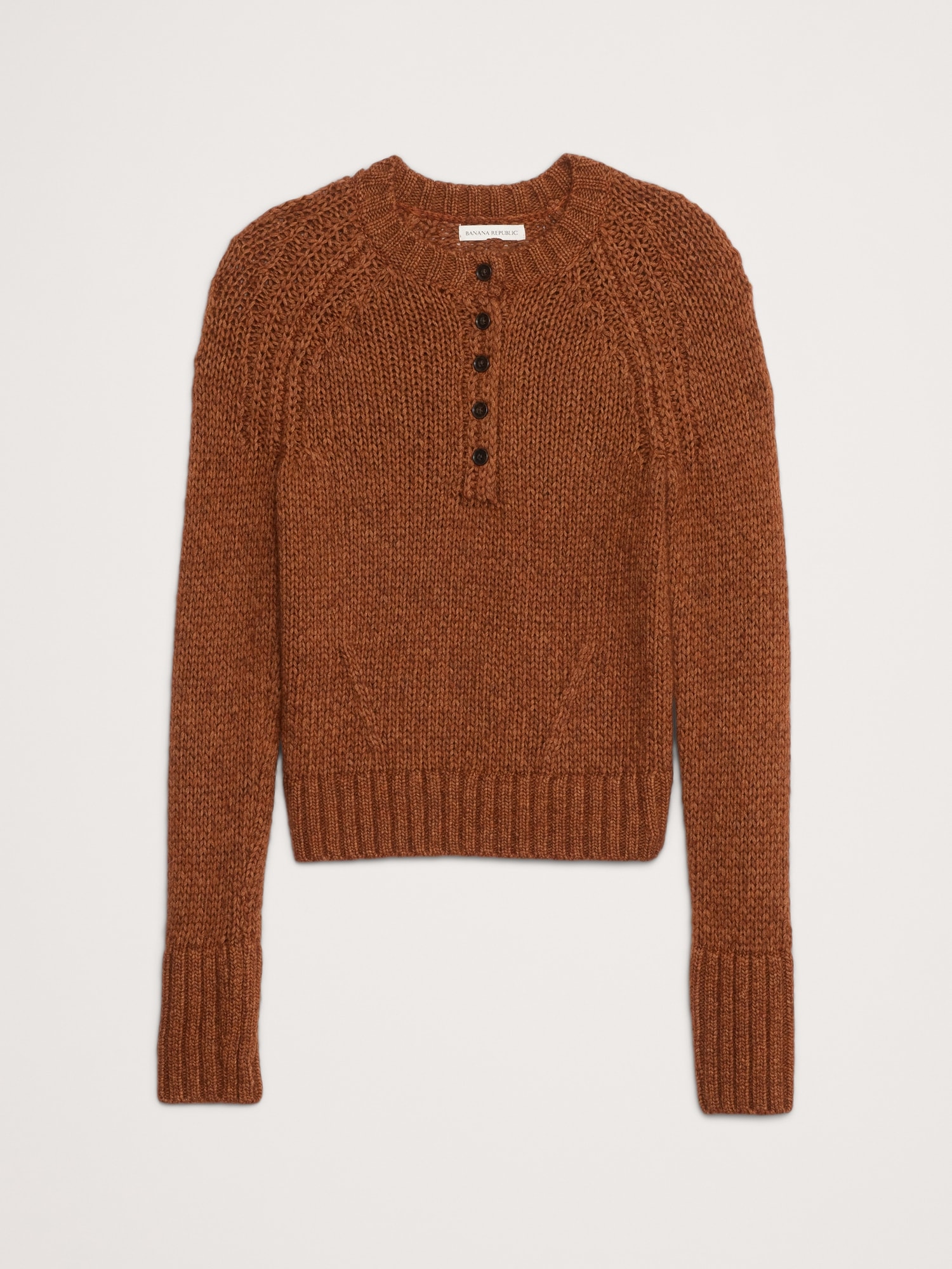 L'image numéro 4 présente CHANDAIL HENLEY EN MÉLANGE DE COTON, ALPAGA ET LAINE MÉRINOS