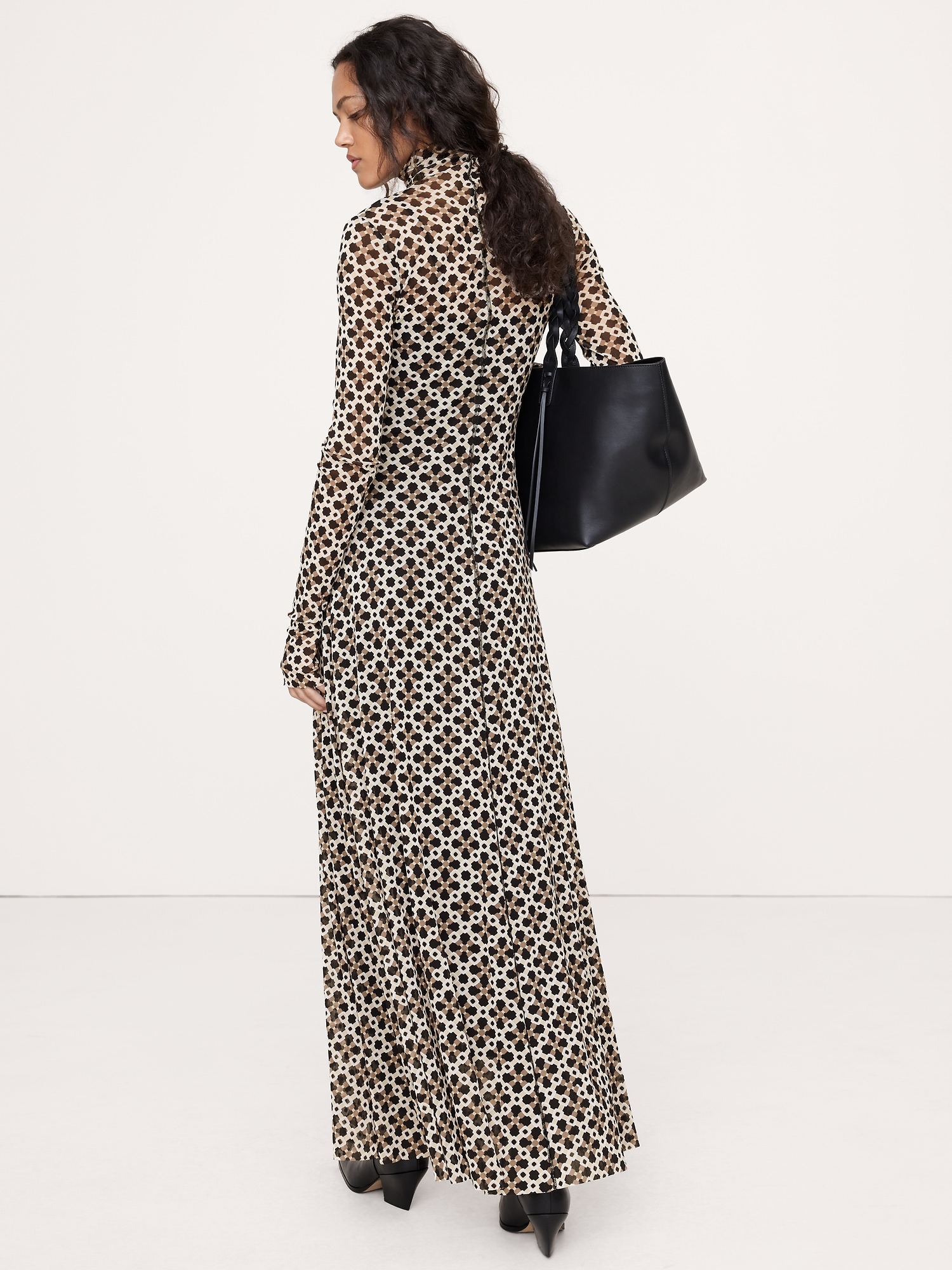 Image number 5 showing, Long-Sleeve Mesh Maxi Dress
