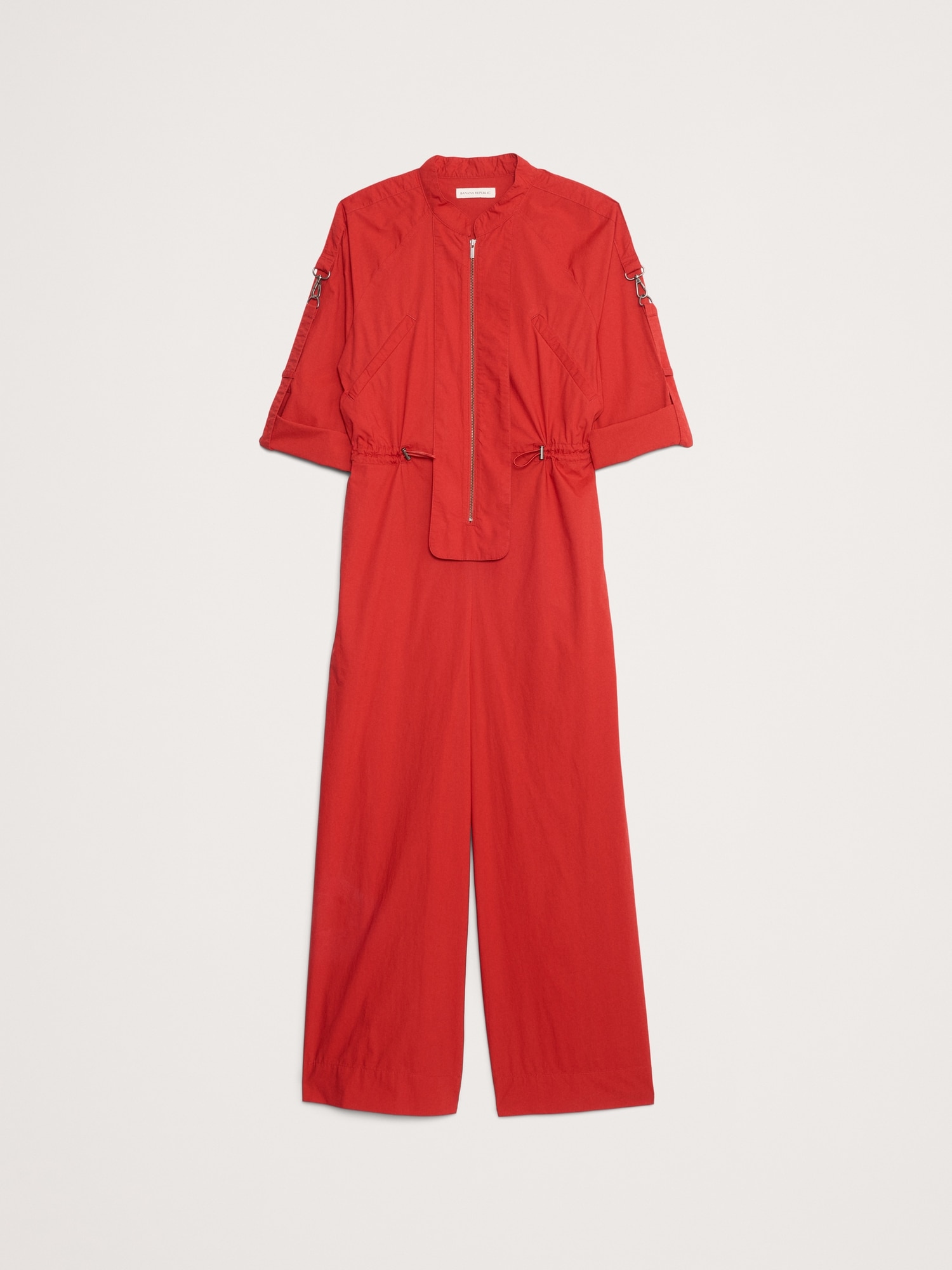 Image number 8 showing, Cotton Poplin Zip Utility Cropped Jumpsuit