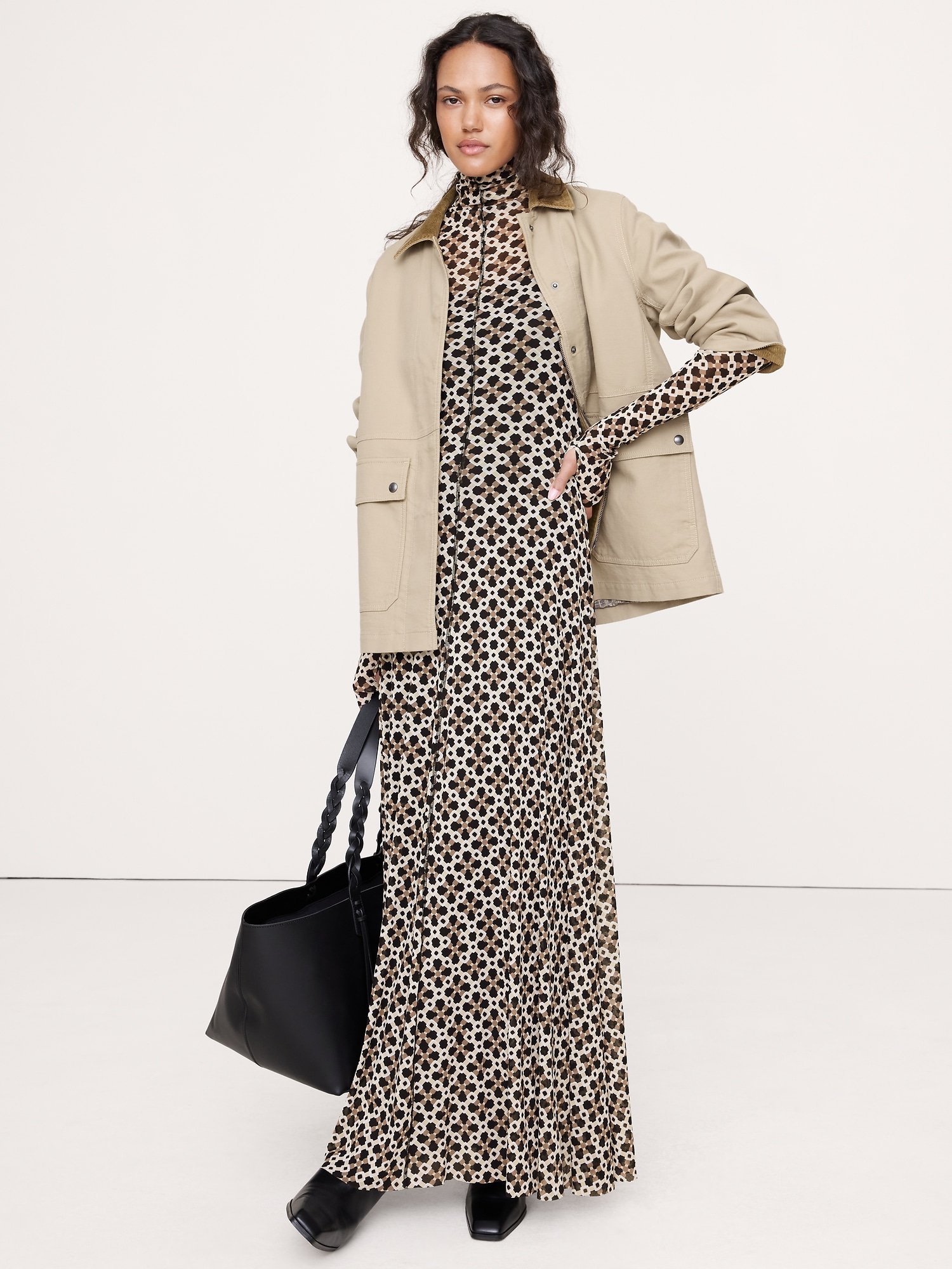 Image number 6 showing, Long-Sleeve Mesh Maxi Dress