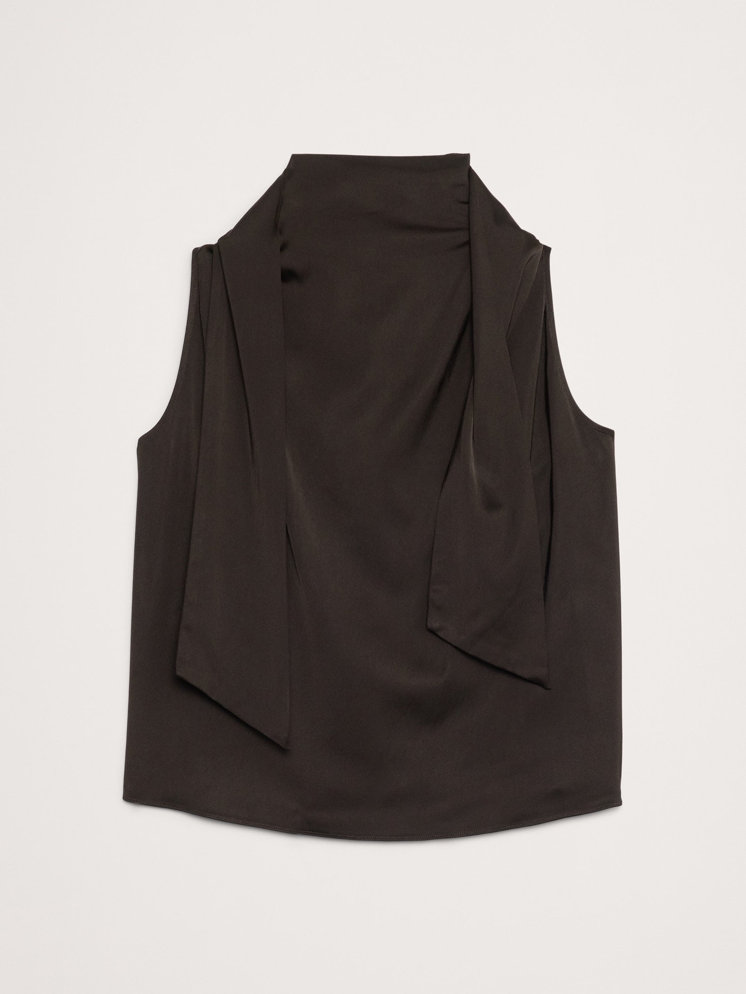 Image number 5 showing, Stretch-Satin Tie-Neck Top