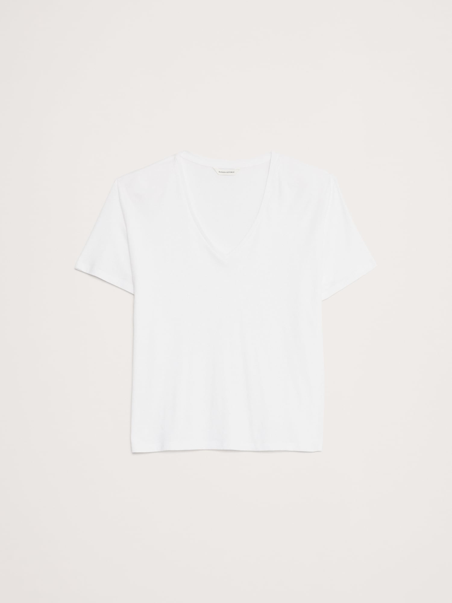 Oversized Cotton-Silk V-Neck T-Shirt