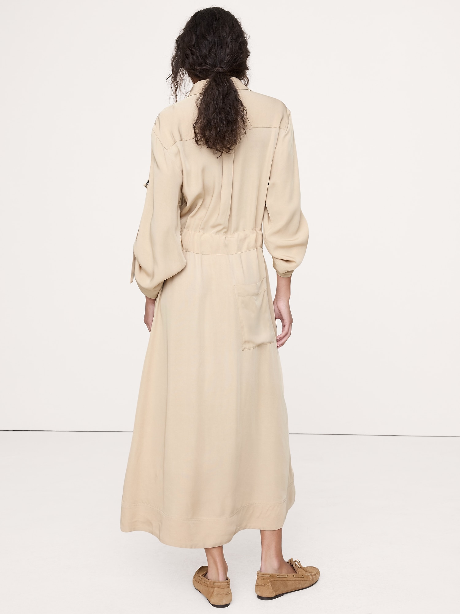 Image number 6 showing, DRAPEY UTILITY SHIRT DRESS