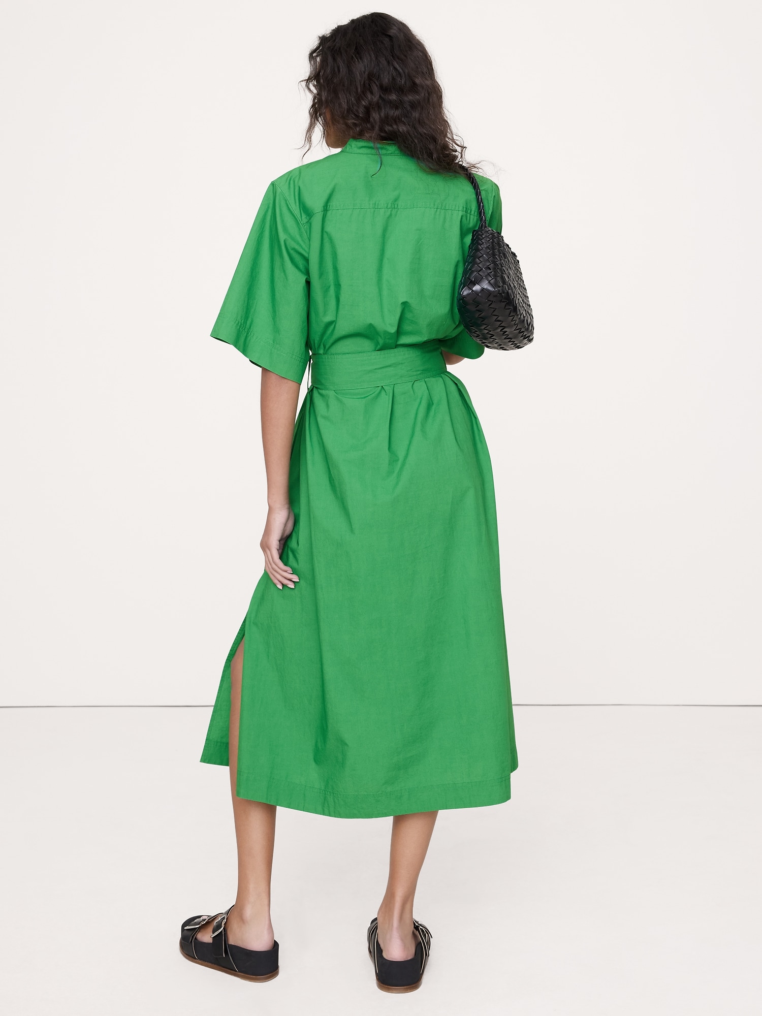 Image number 2 showing, COTTON POPLIN UTILITY SHIRT DRESS