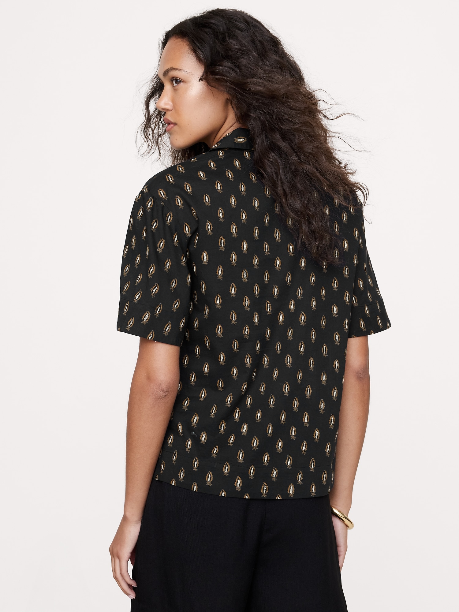 Image number 2 showing, COTTON POPOVER SHIRT WITH TASSEL TIE