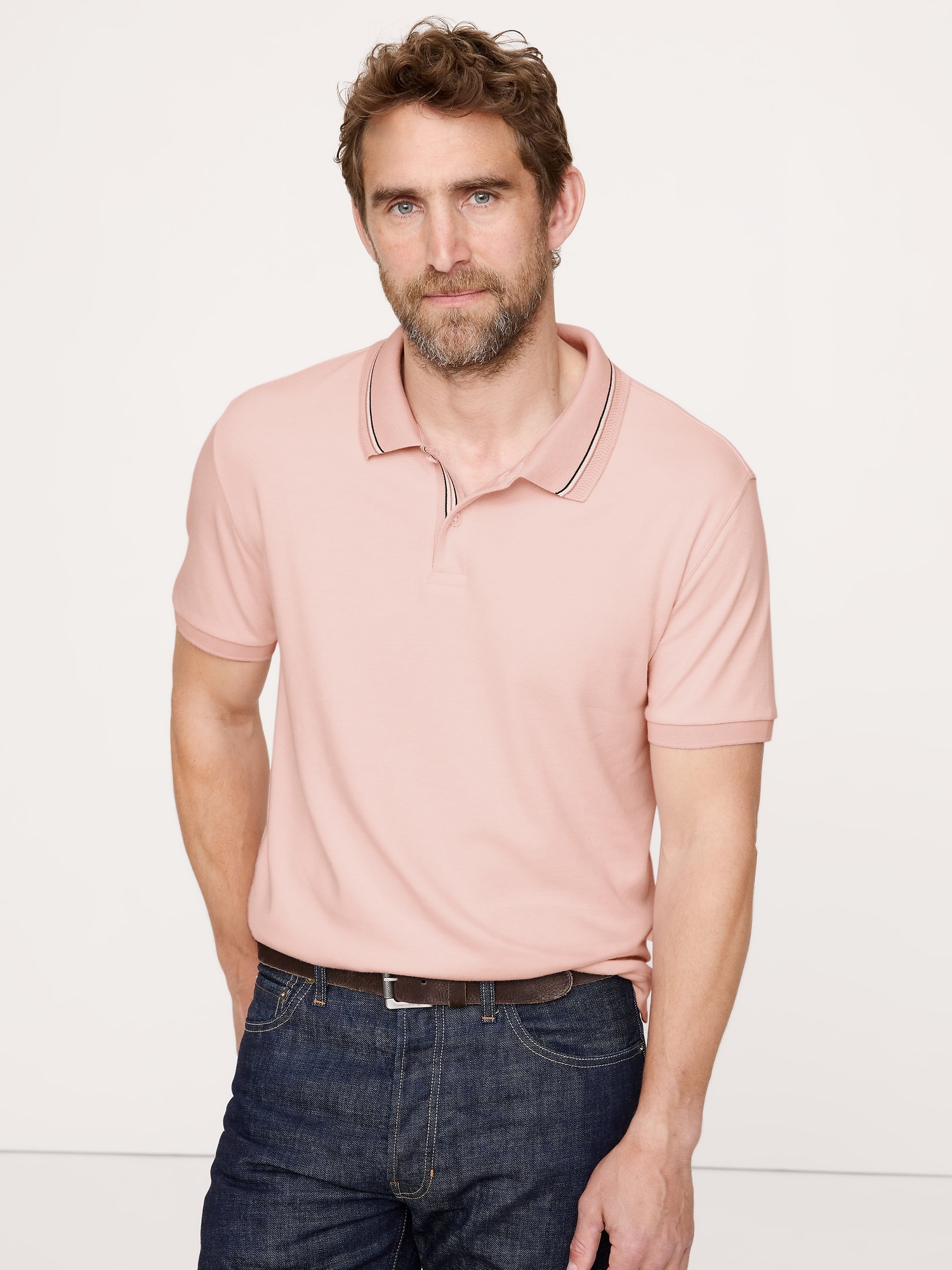 Luxury-Touch Polo - Pink