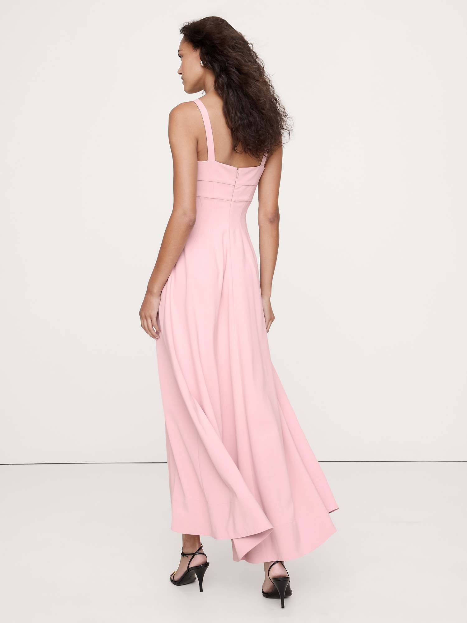 Image number 6 showing, STRETCH-SATEEN SWEETHEART MAXI DRESS
