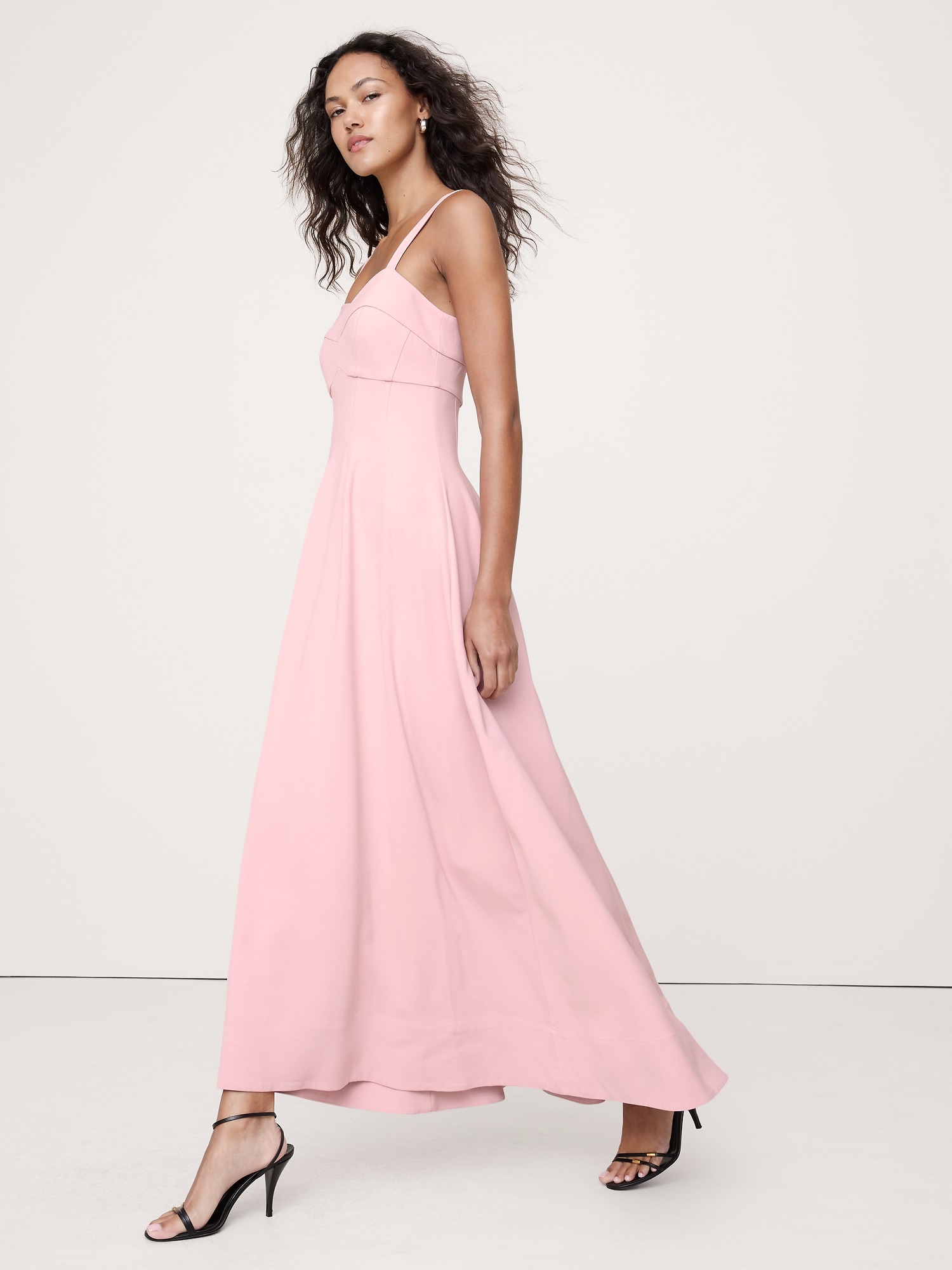 Image number 7 showing, STRETCH-SATEEN SWEETHEART MAXI DRESS