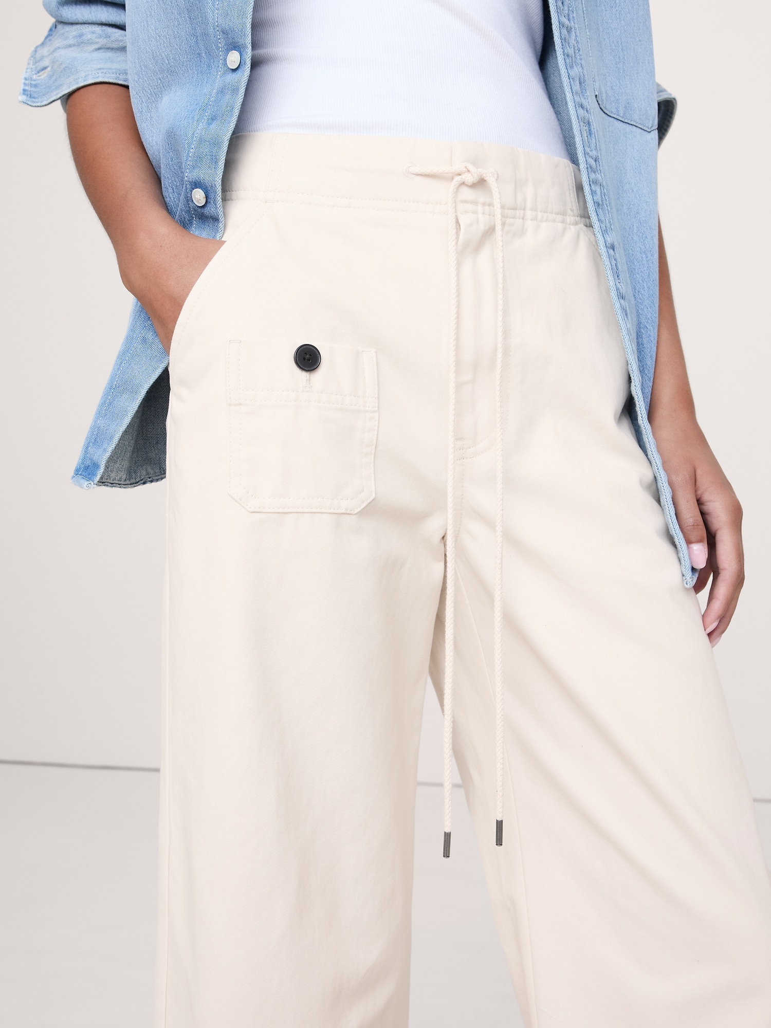 Image number 3 showing, High-Rise Wide-Leg Pull-On Drawstring Pant