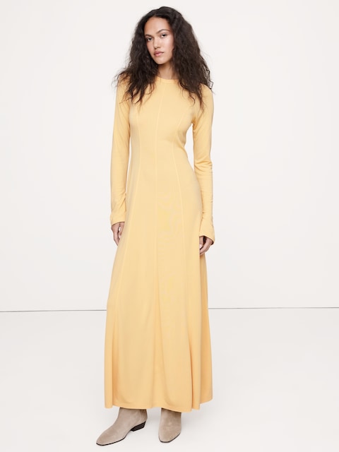 ROBE LONGUE EN TRICOT À PANNEAUX