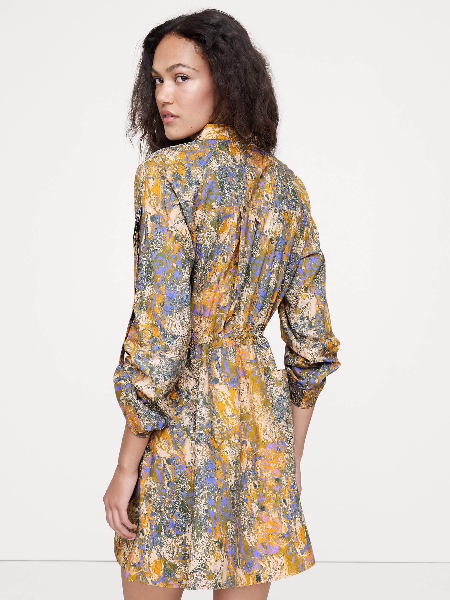 Image number 2 showing, COTTON TWILL UTILITY MINI DRESS