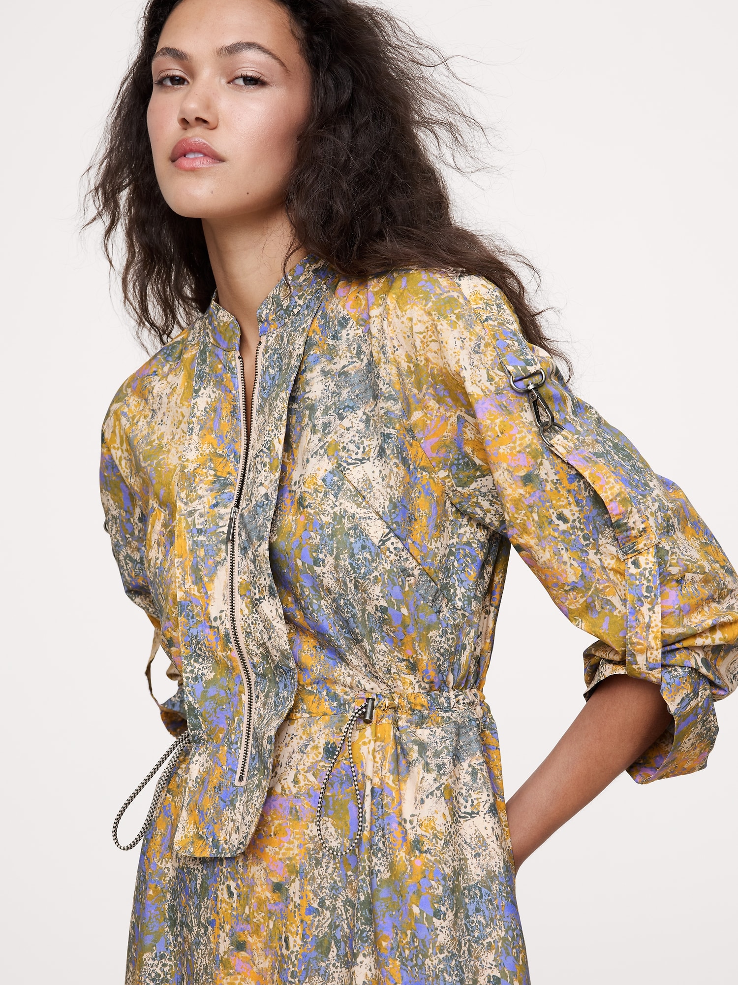 Image number 3 showing, COTTON TWILL UTILITY MINI DRESS