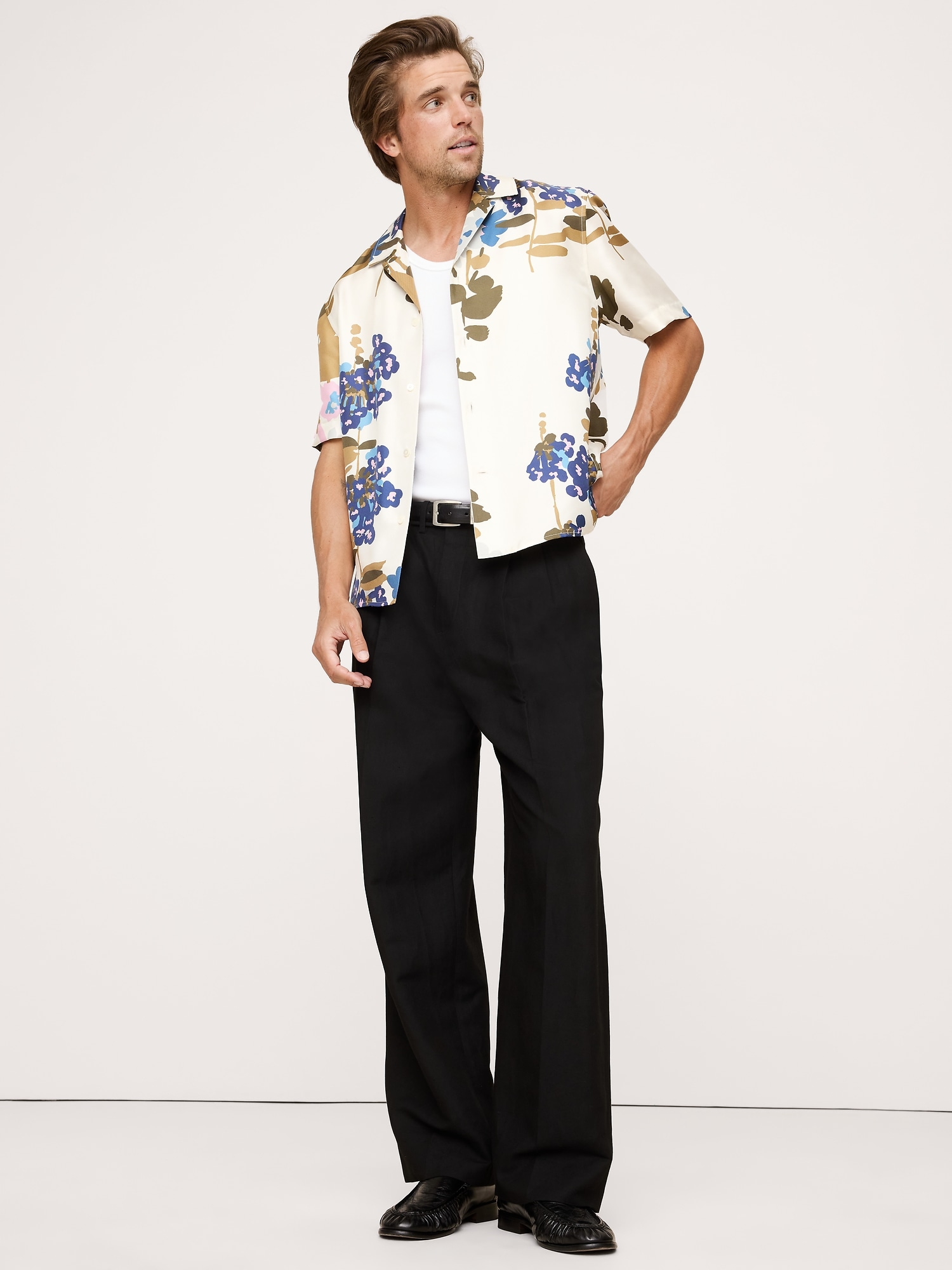 Standard-Fit Silk Resort Shirt - Multi Floral