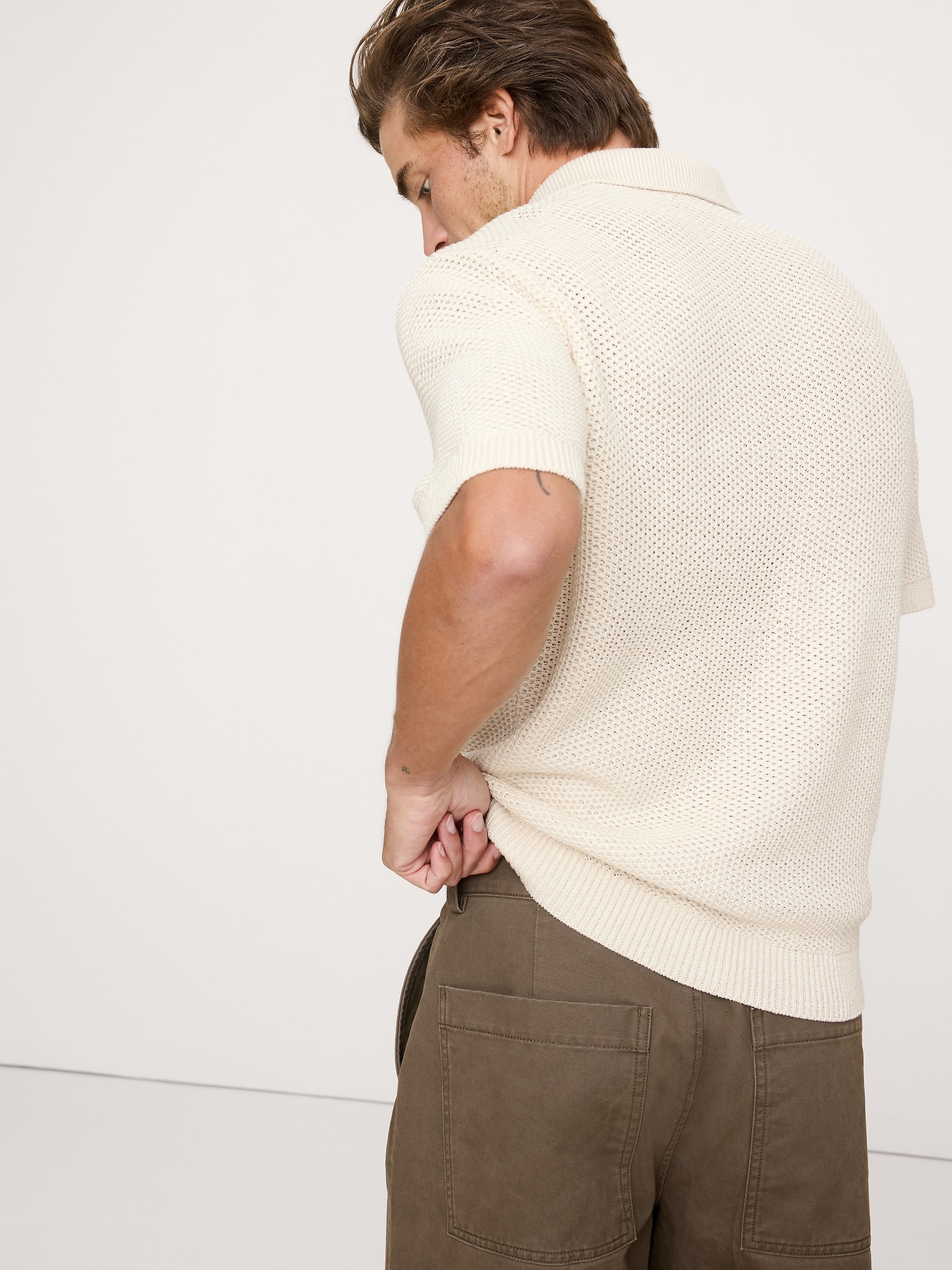 Image number 2 showing, Cotton Honeycomb Sweater Polo