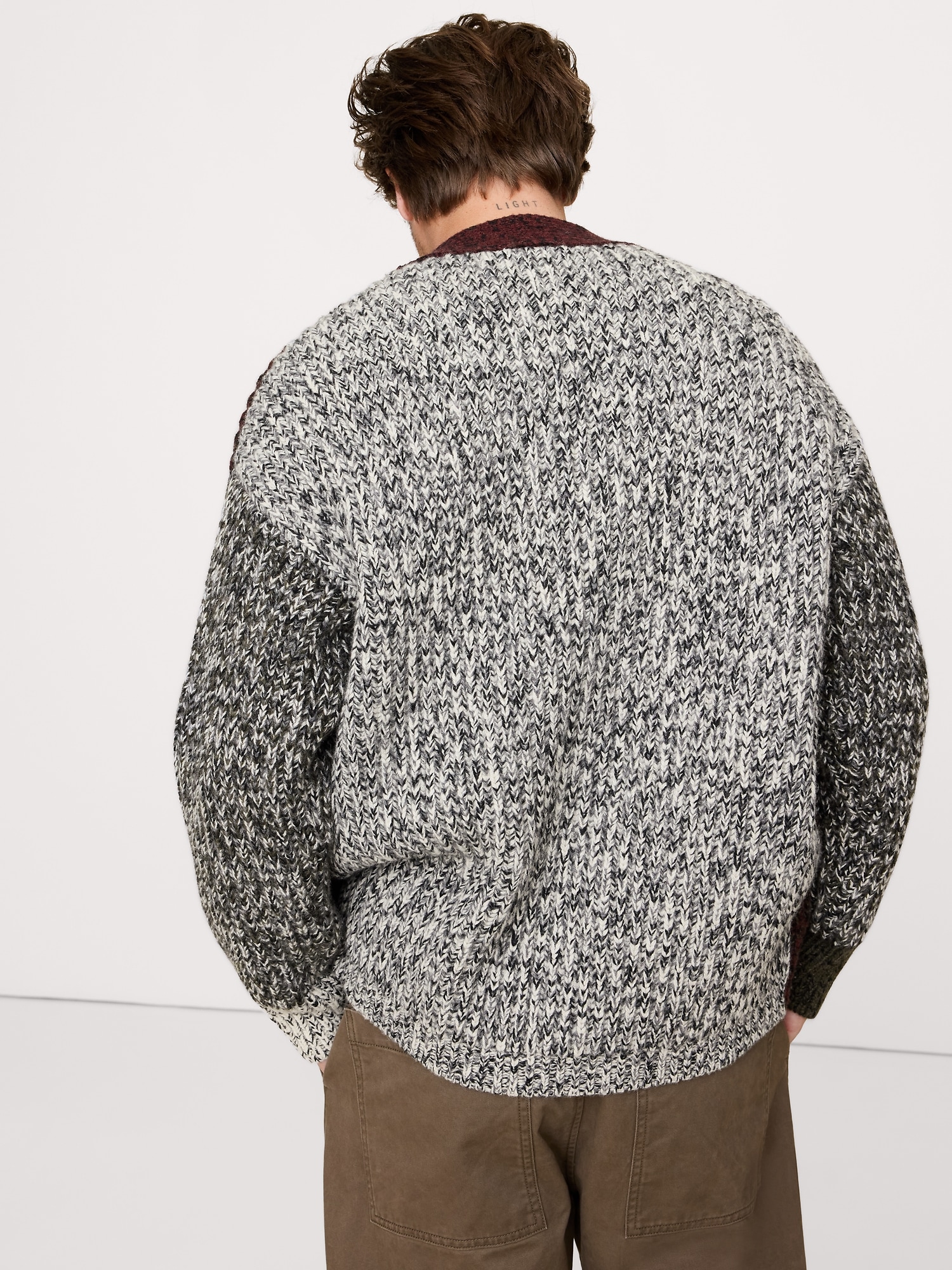 Image number 2 showing, Colorblock Italian Merino-Blend Cardigan