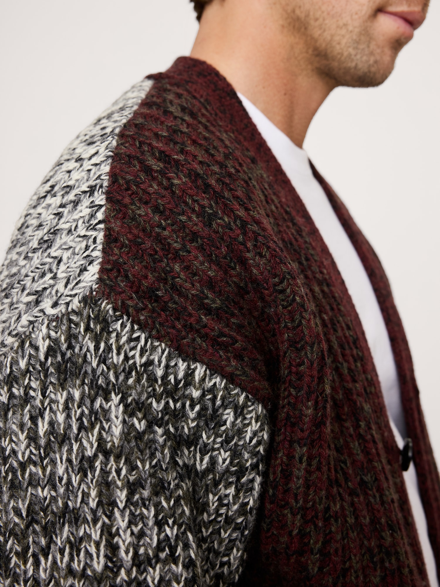 Image number 5 showing, Colorblock Italian Merino-Blend Cardigan