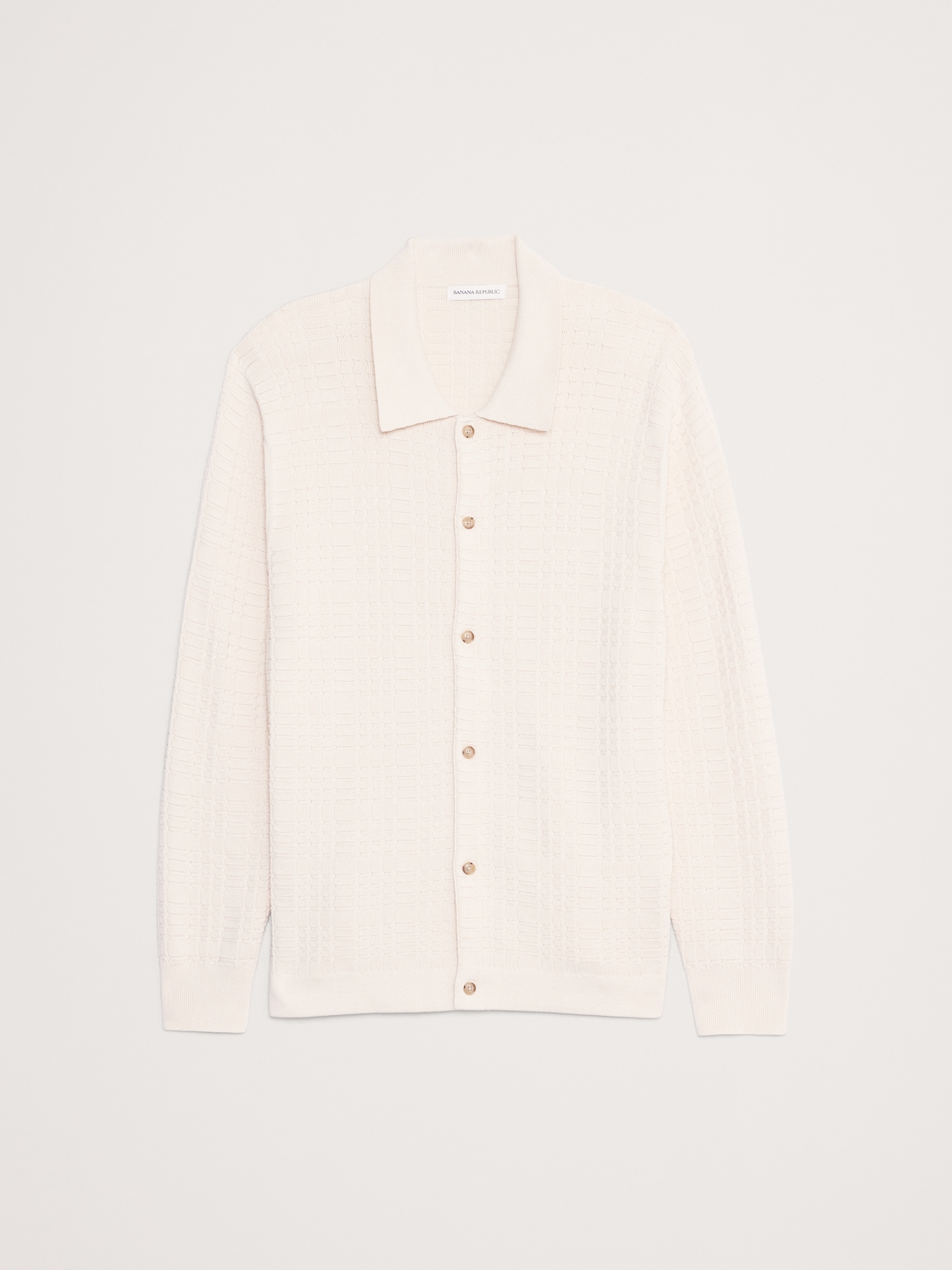 Image number 4 showing, Plaid Texture Cotton Polo Cardigan