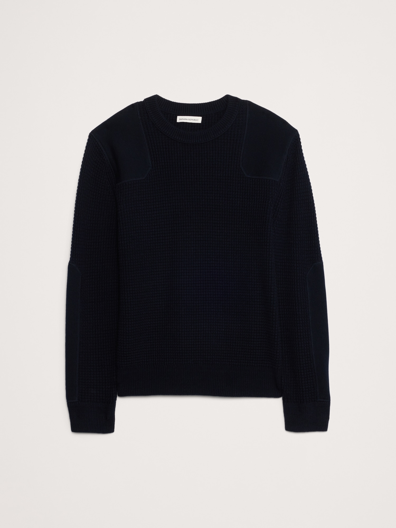 Image number 4 showing, Cotton-Merino Waffle Patch Sweater