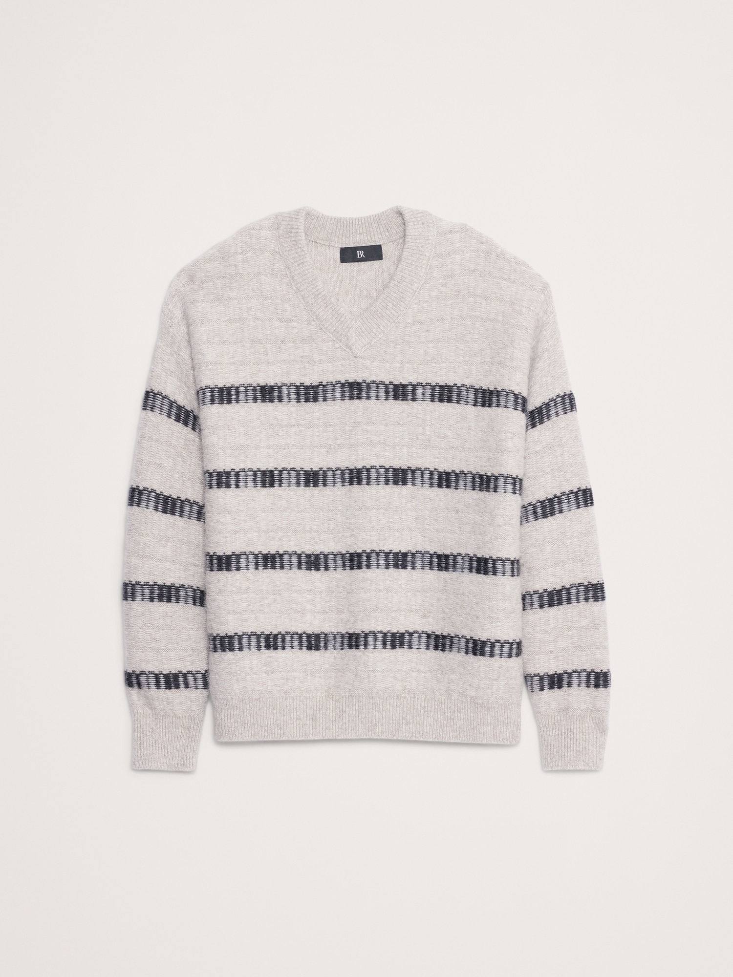 Image number 4 showing, Jacquard Stripe V-Neck Sweater