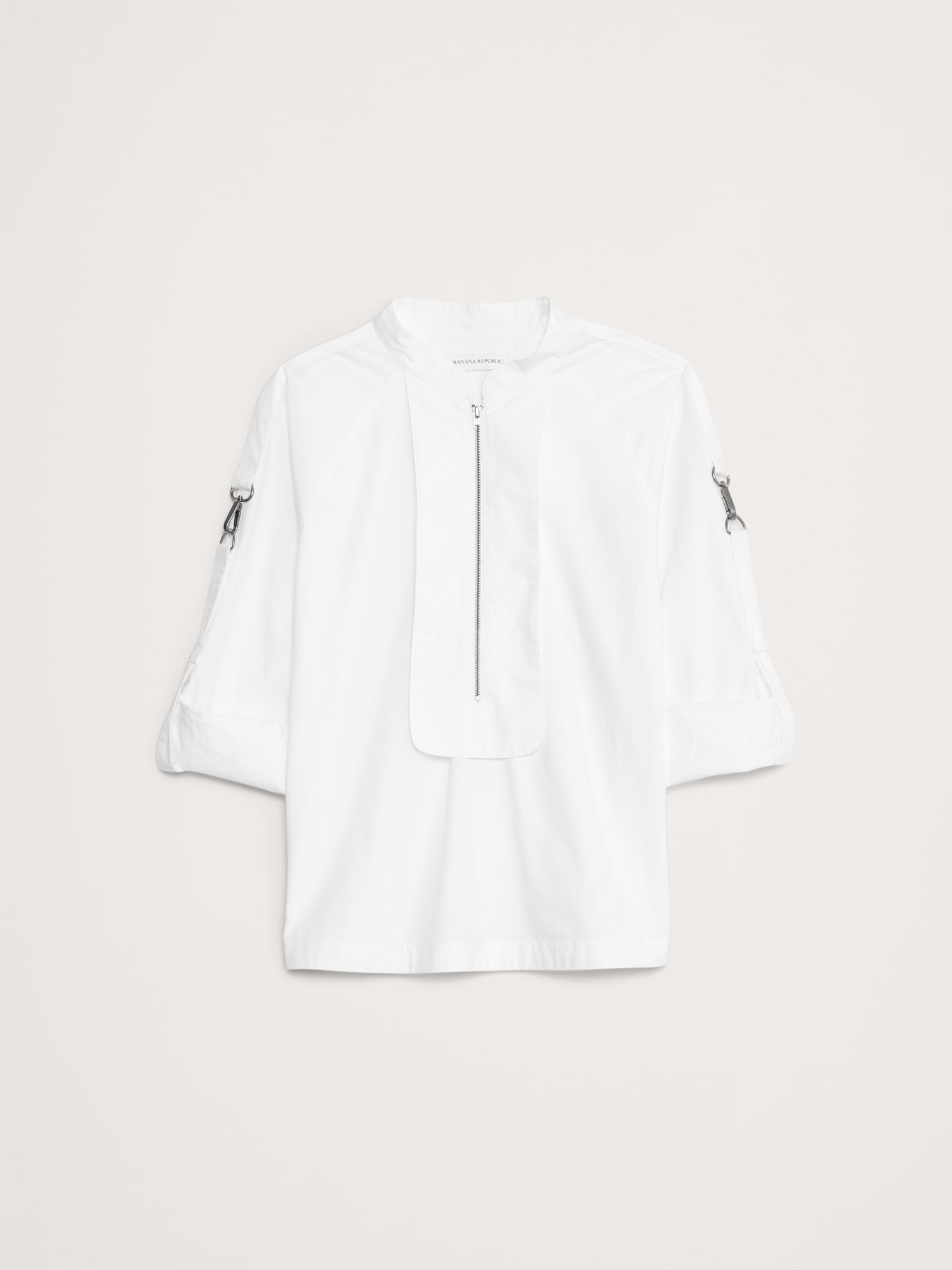Image number 5 showing, COTTON POPLIN ZIP POPOVER TOP