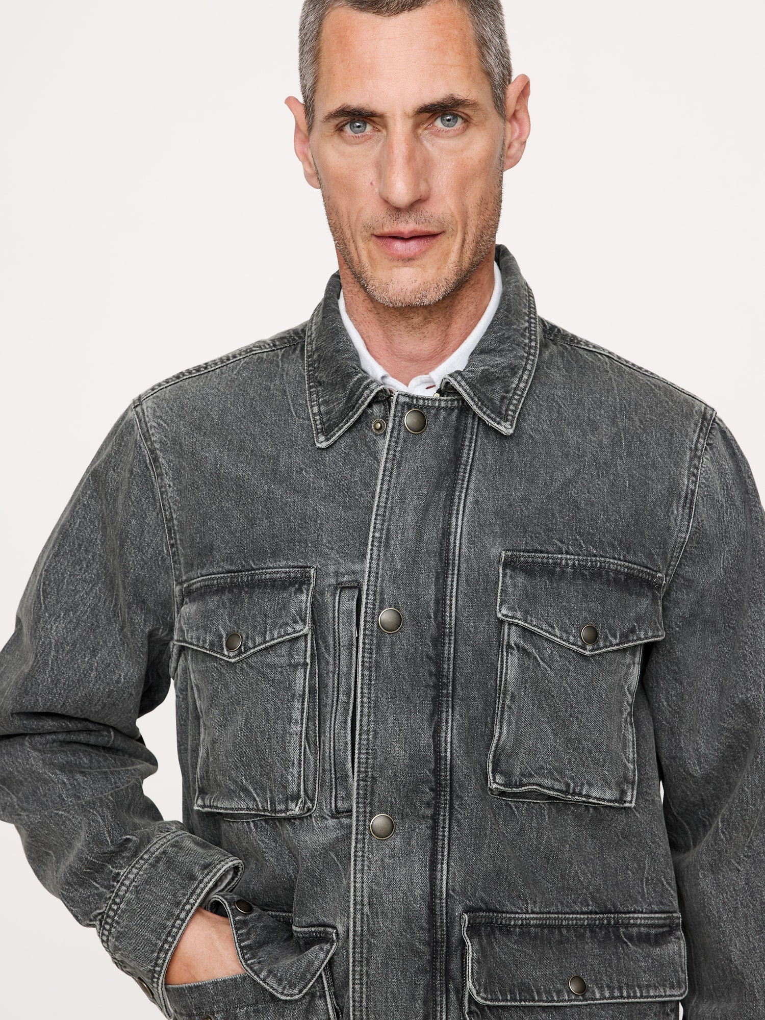 Image number 4 showing, Oversized Italian Denim Field Jacket