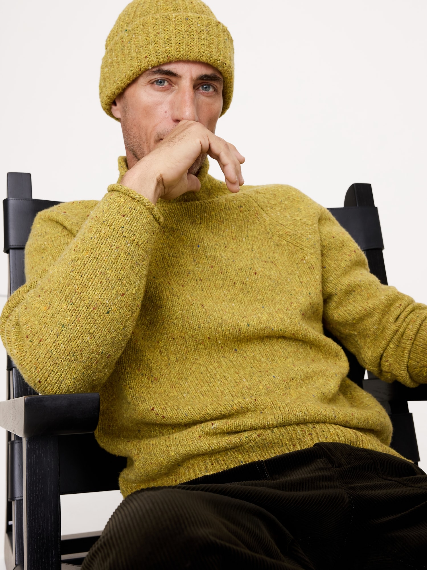 Donegal Roll-Neck Sweater - Green Chartreuse