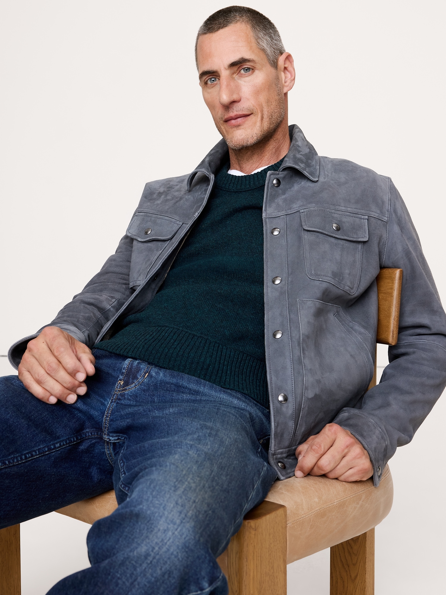 Image number 1 showing, Italian Merino-Blend Crew-Neck Sweater