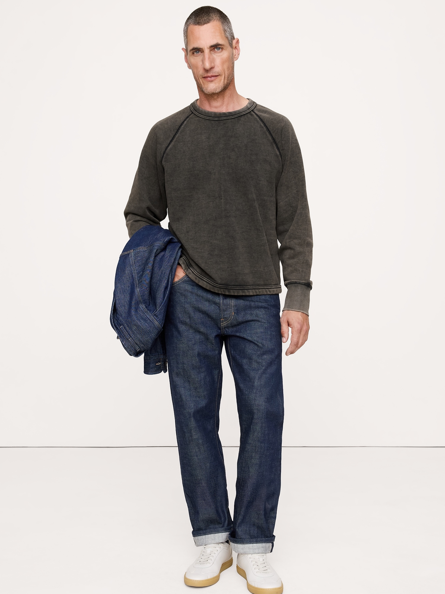 Boxy Terry Sweatshirt - Black Wash