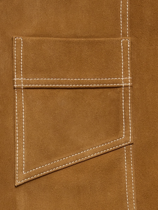 Oversized Short Suede Jacket | Banana Republic