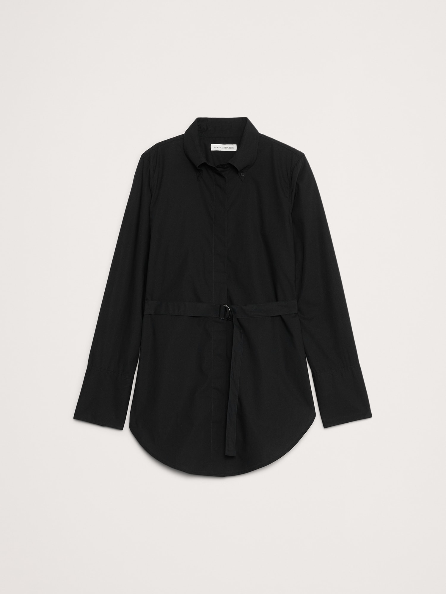 Cotton Poplin Belted Tunic Shirt