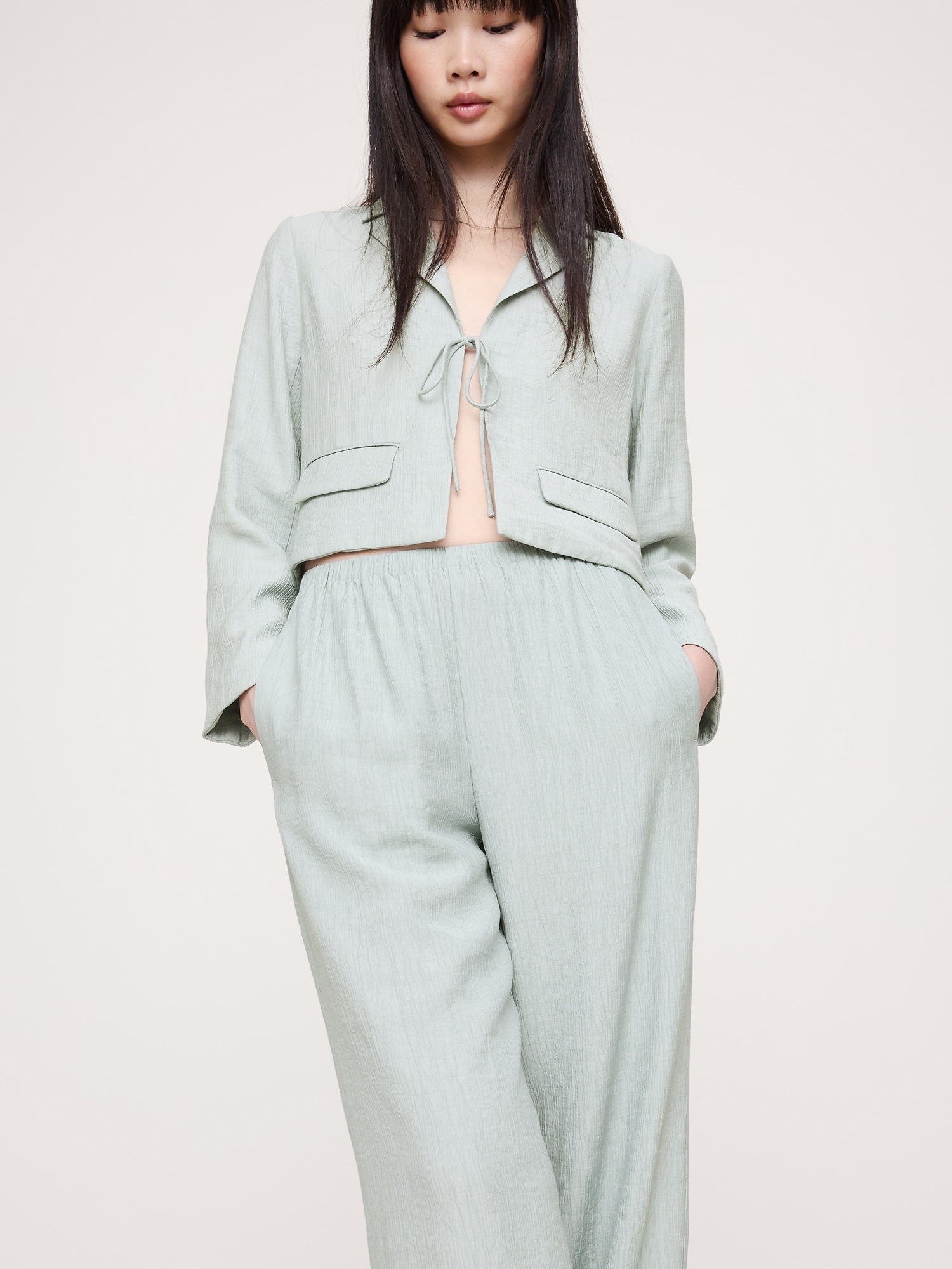 Image number 4 showing, Pull-On Wide-Leg Crinkle Pant