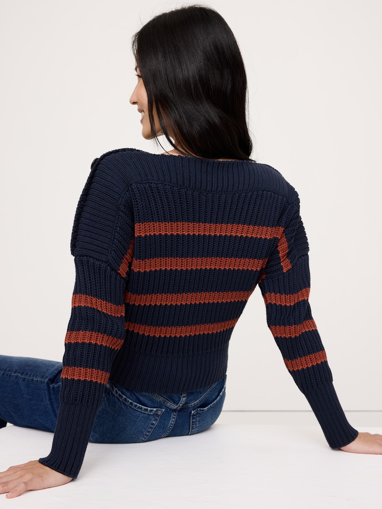 Image number 2 showing, Cotton Button-Shoulder Sweater