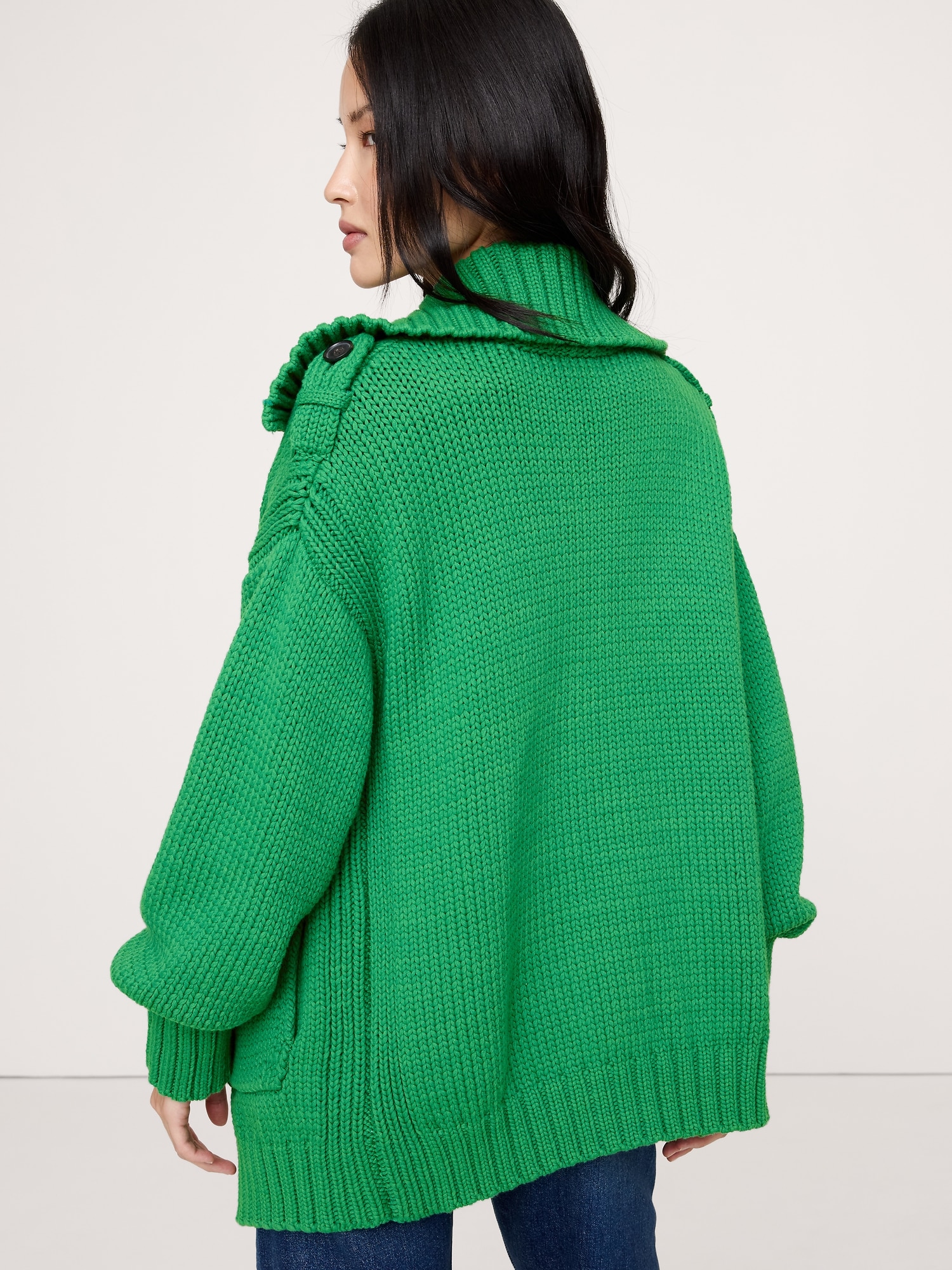 Image number 2 showing, Oversized Cotton-Blend Utility Cardigan