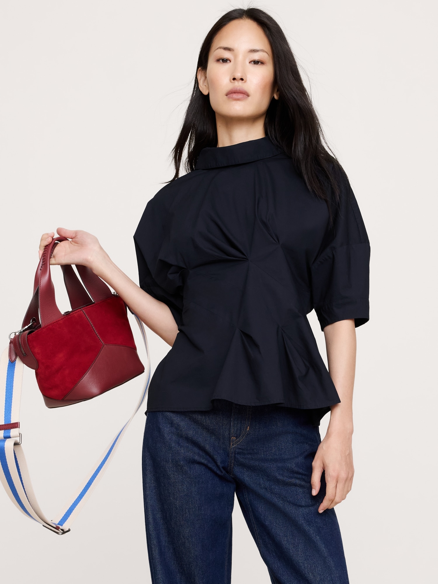 COTTON POPLIN TWISTED TOP